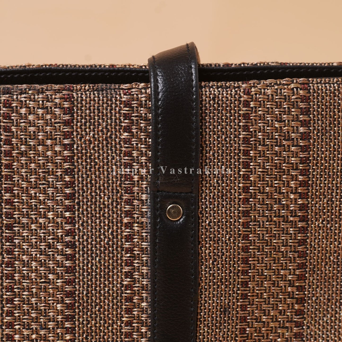 Jute Brown Hand Bag with Pouch