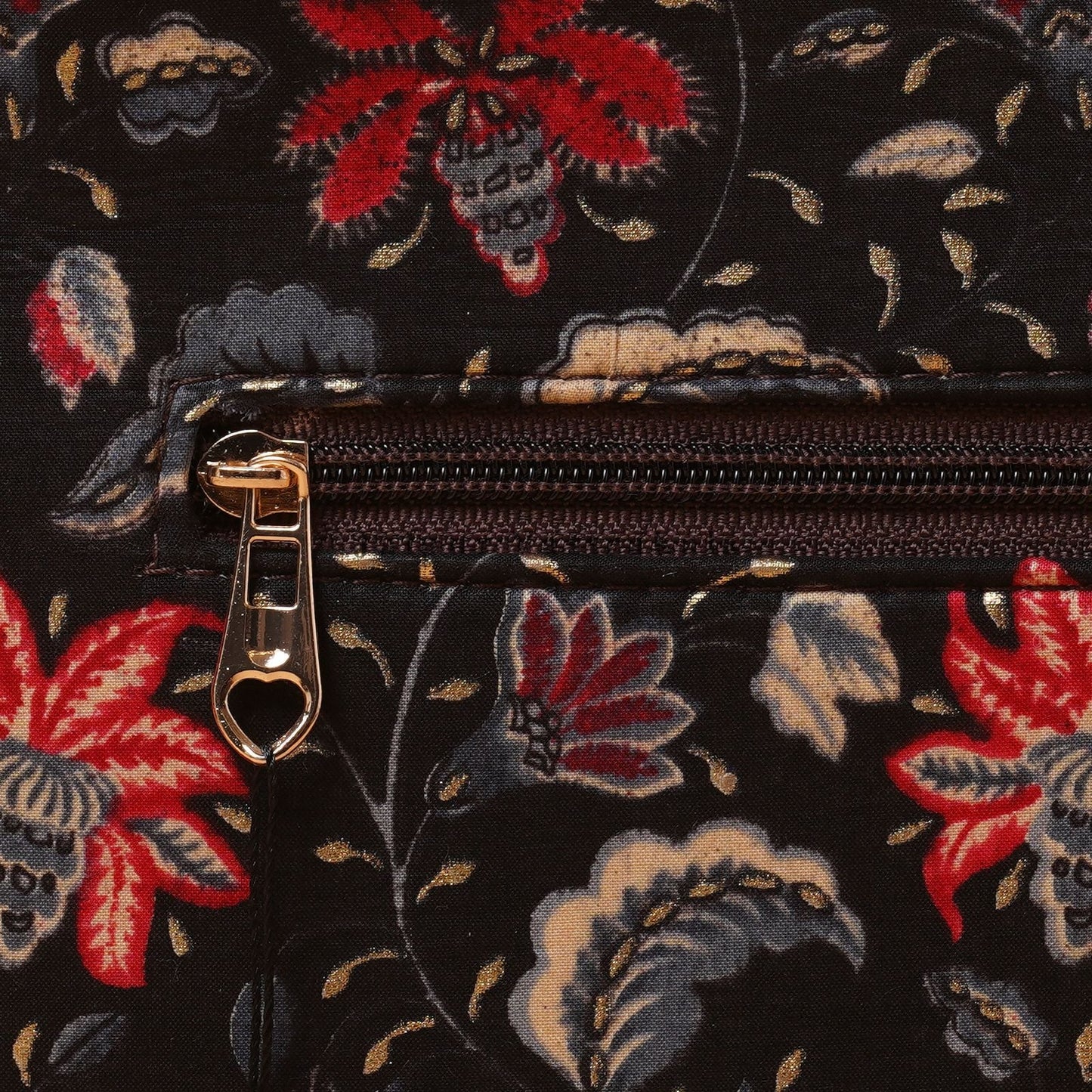 Black Flora Patch Tote Bag