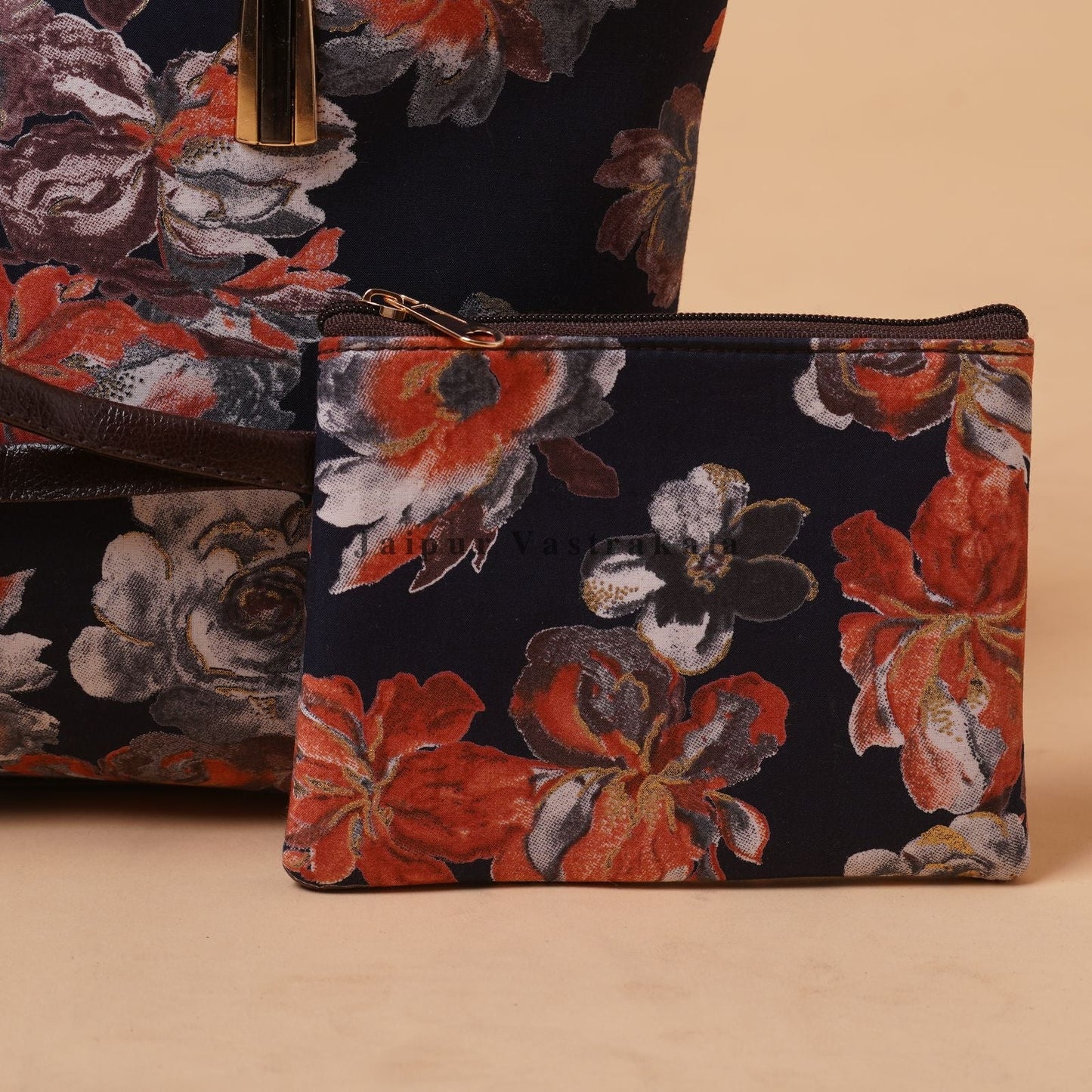 Black Ember Hand Bag with Pouch