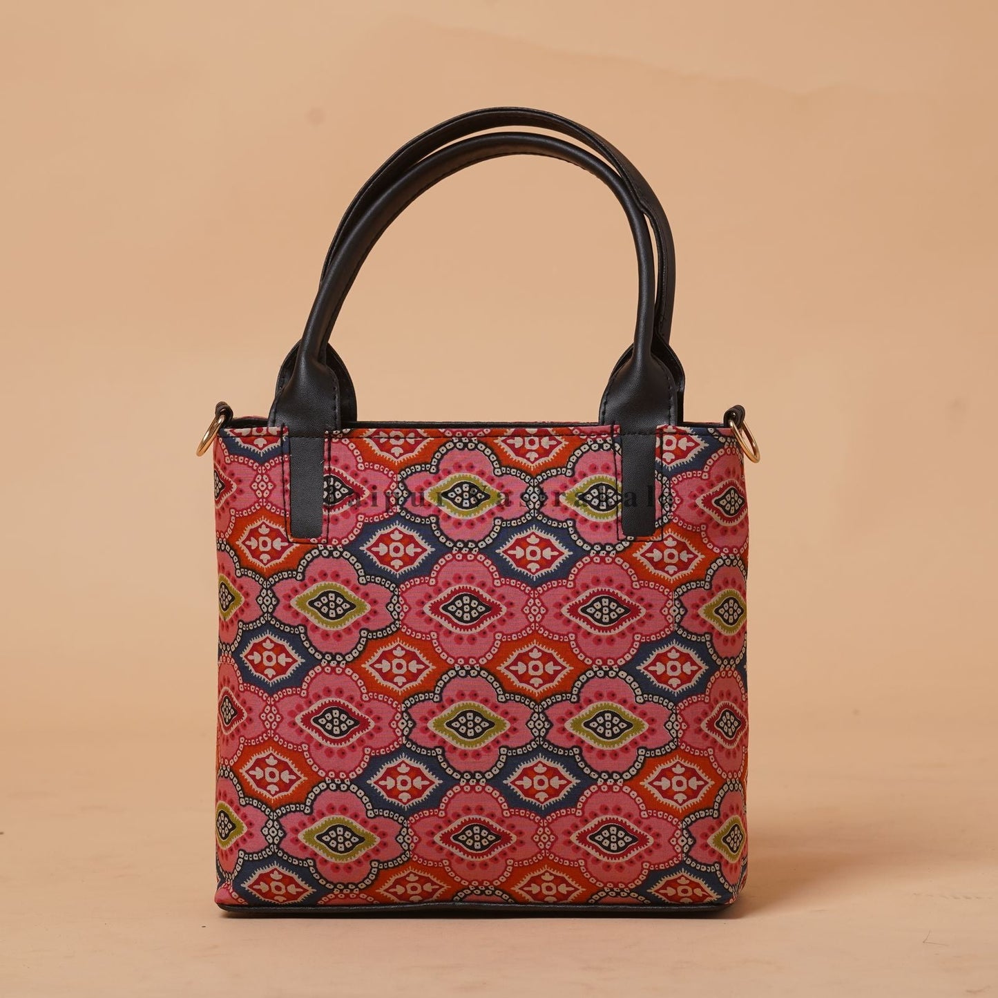 Ethnic Pink Cascade Hand Bag with Belt