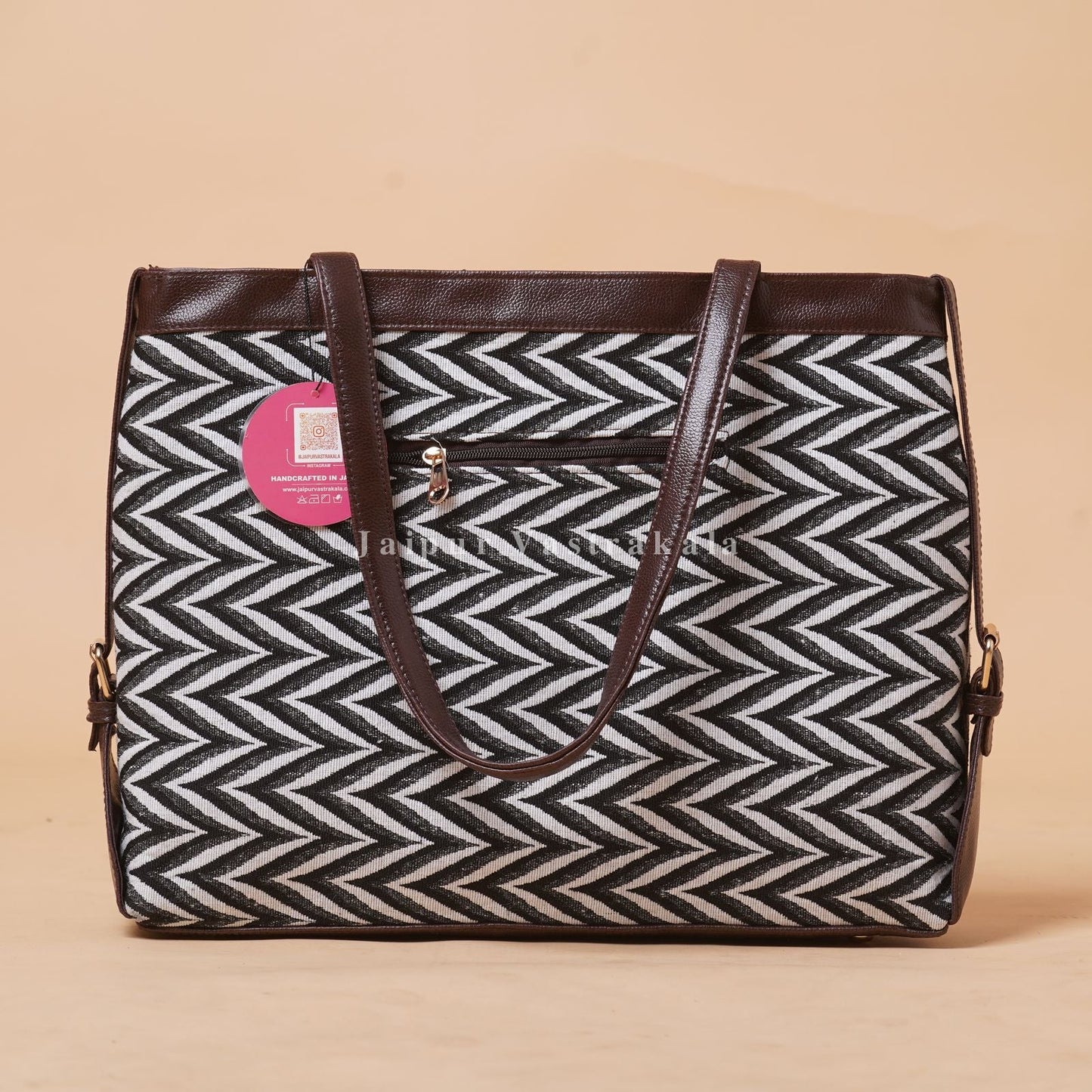 ZigZag Leather Wrap Laptop Bag