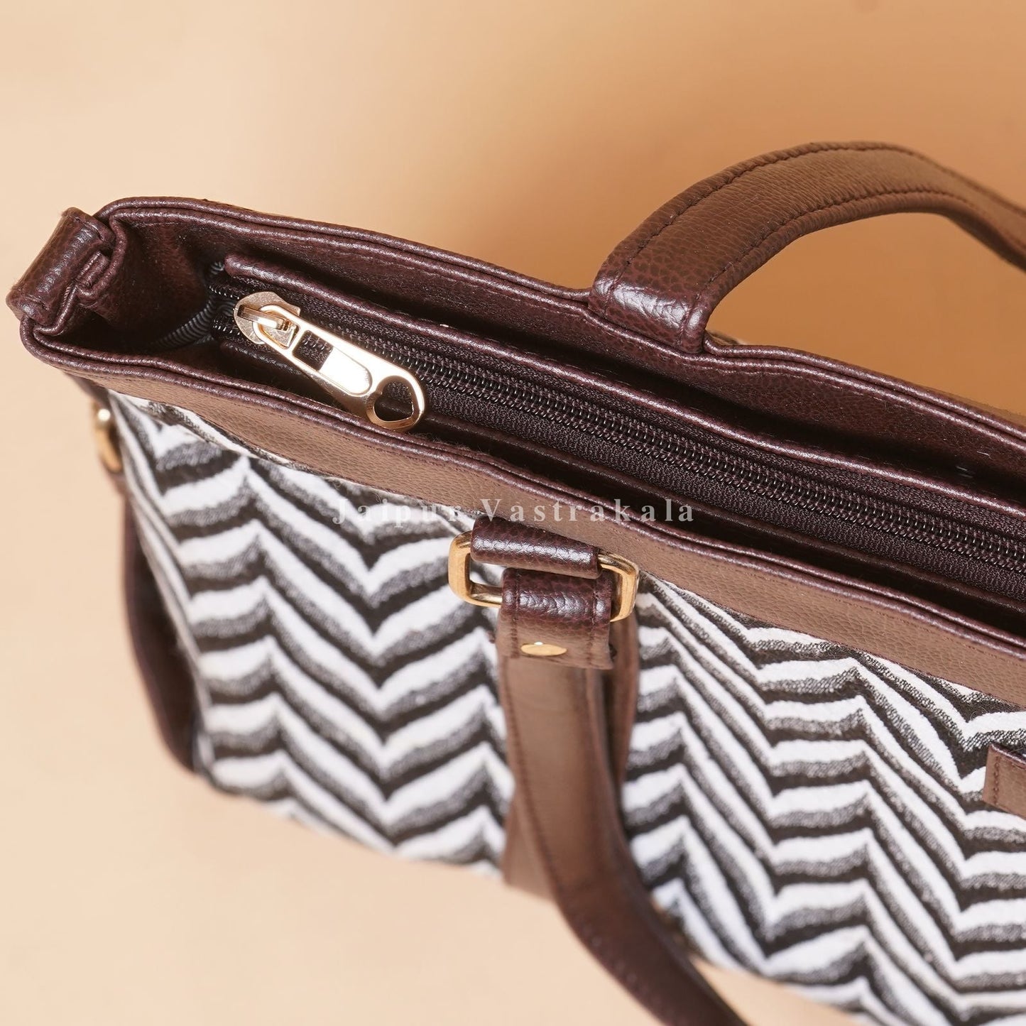 ZigZag Leather Wrap Laptop Bag