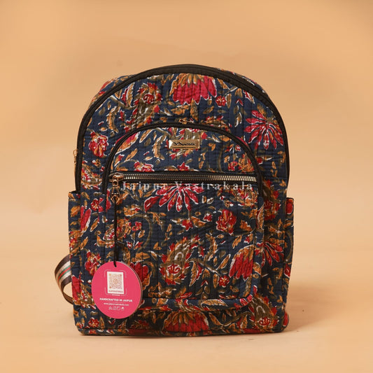 Royal Blue Petal Quilted Back Pack