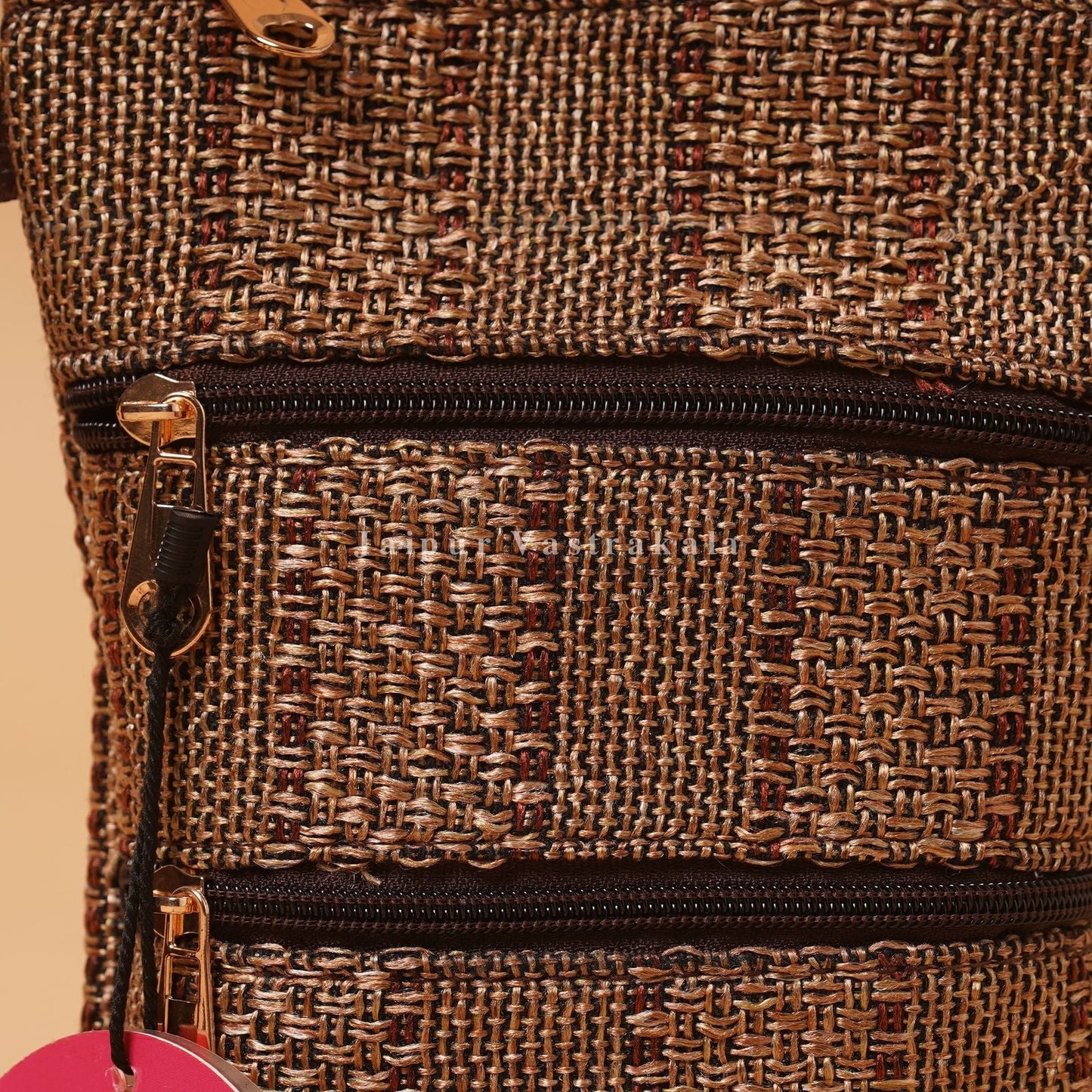 Jute Brown MultiPocket Sling Bag