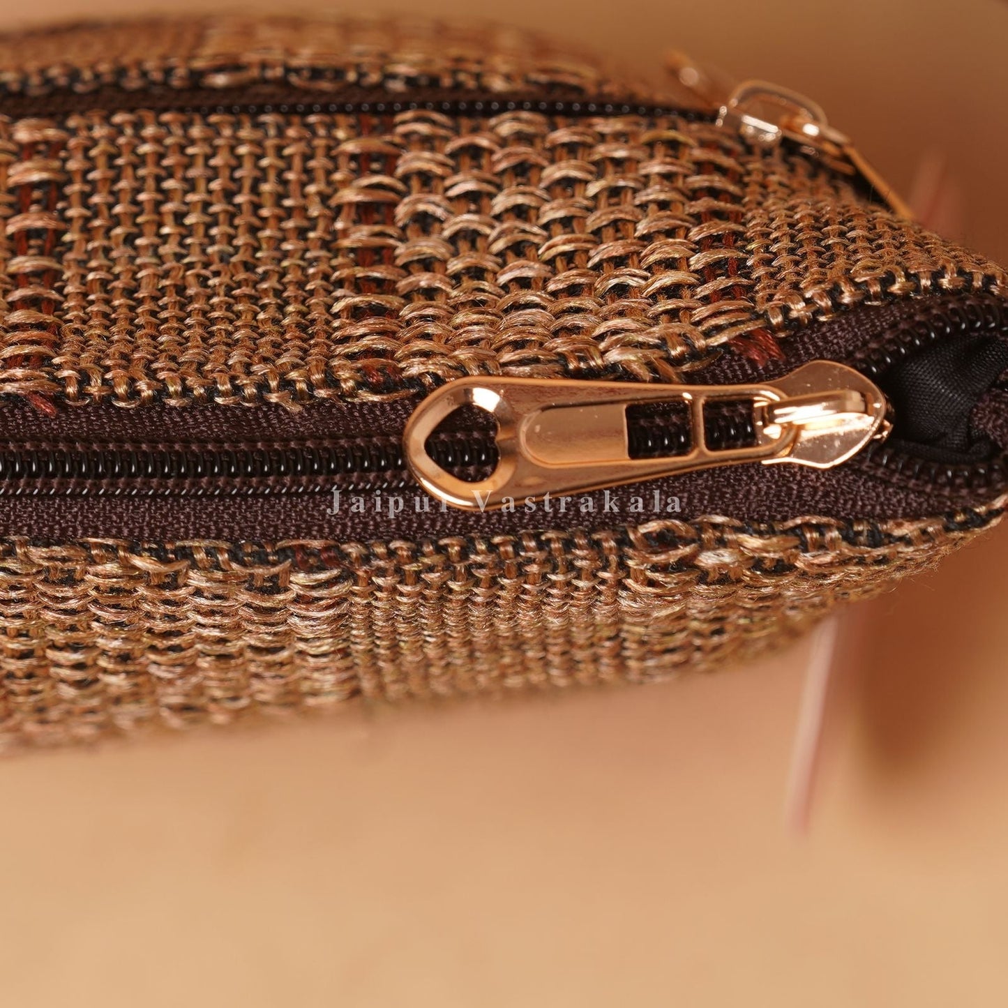 Jute Brown MultiPocket Sling Bag