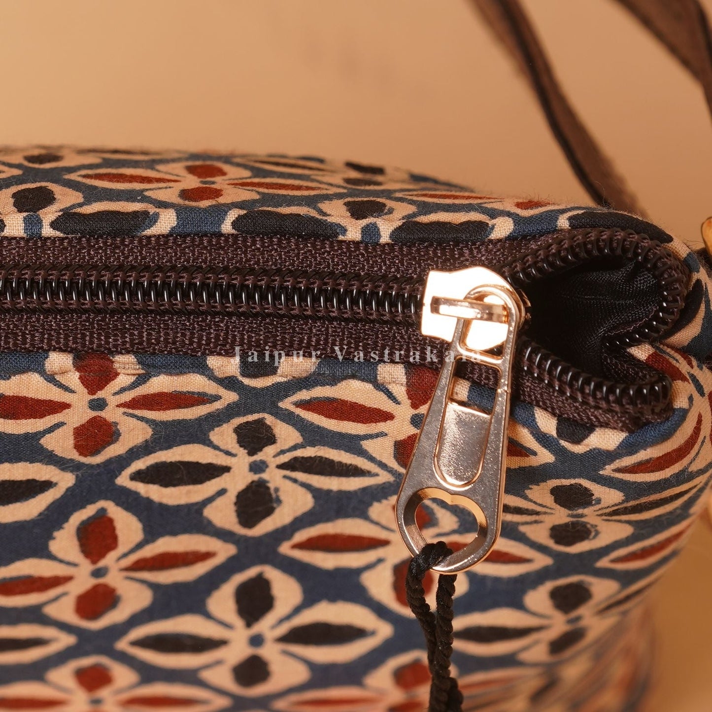 Bagru Floral Dice MultiPocket Sling Bag