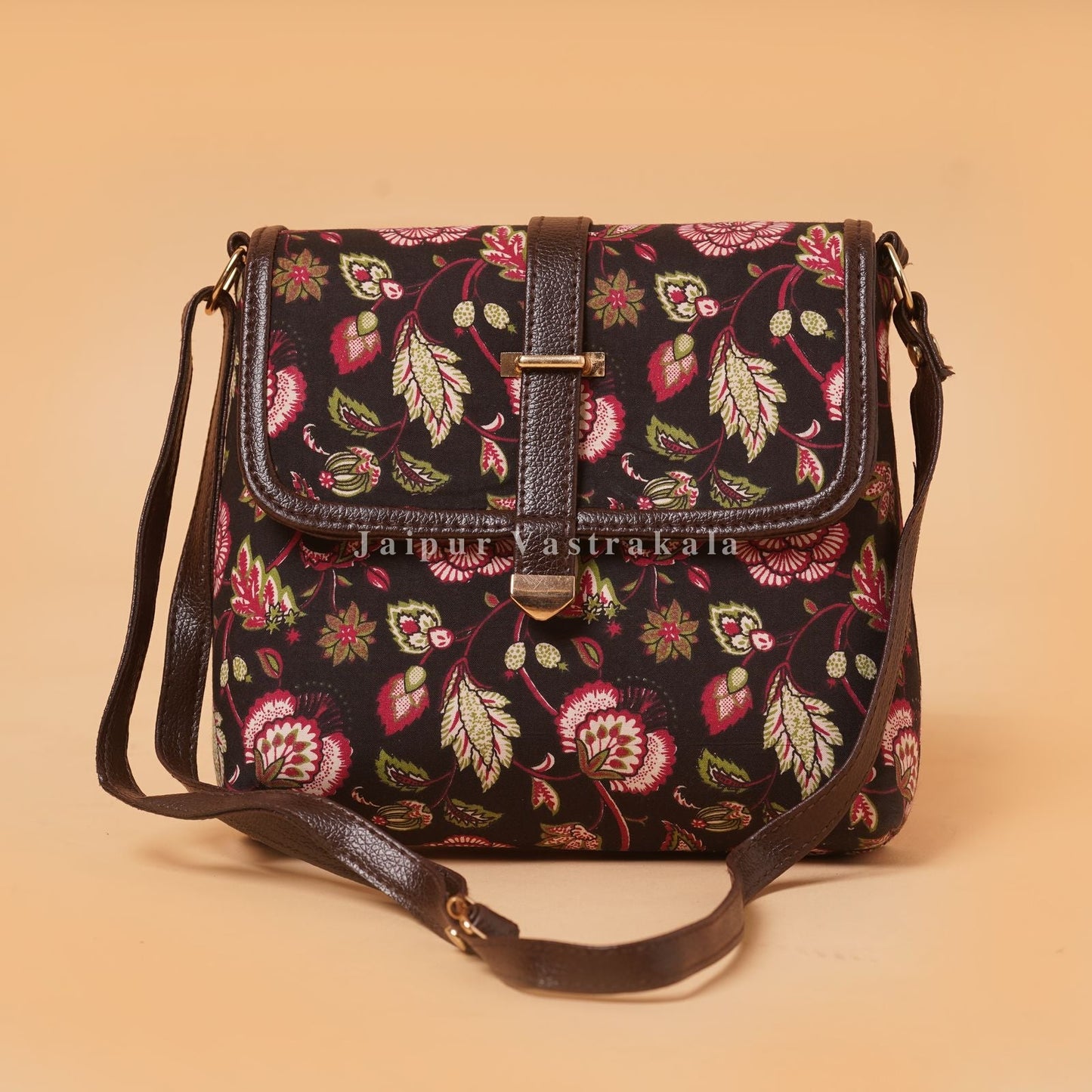 Black Flora Sling Bag