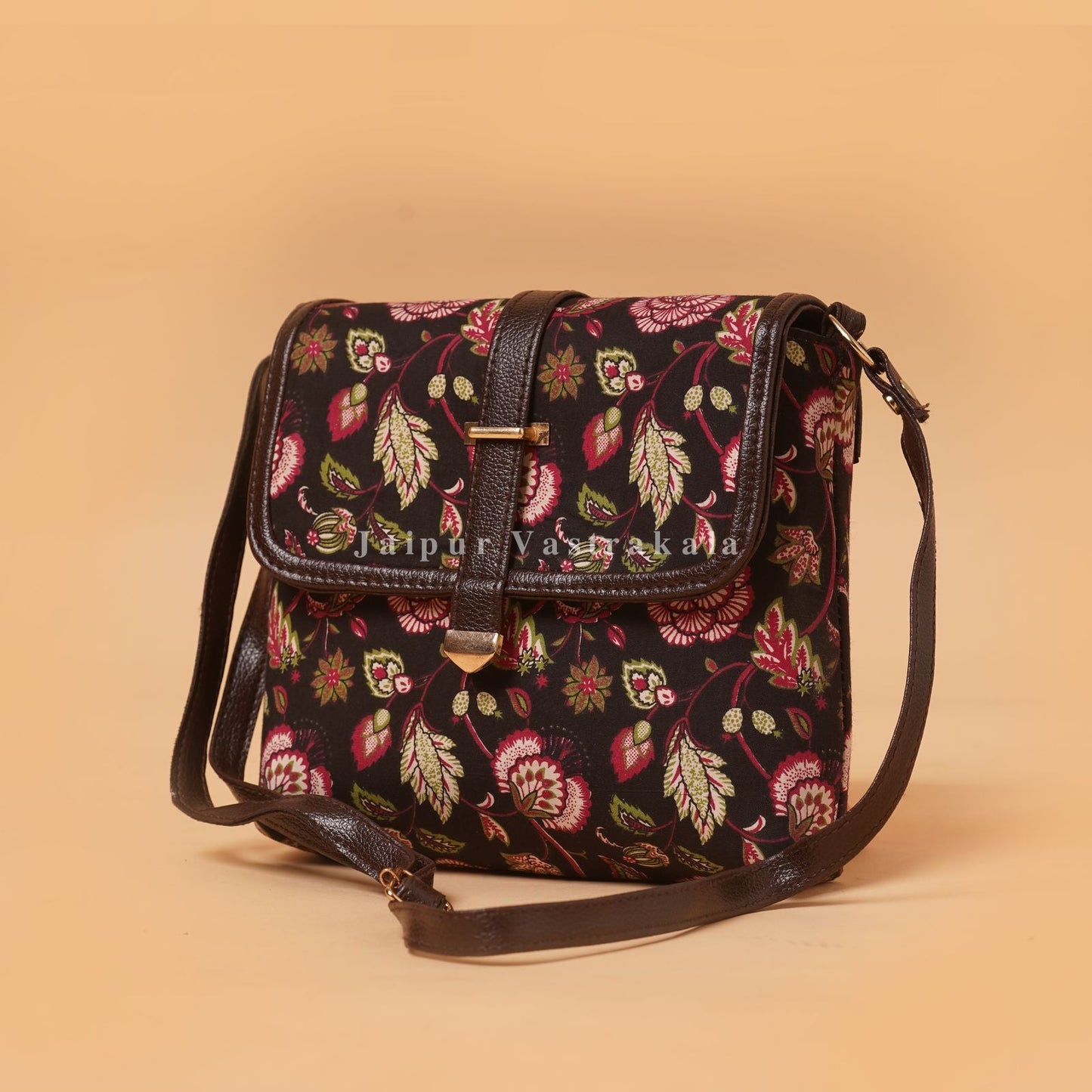 Black Flora Sling Bag