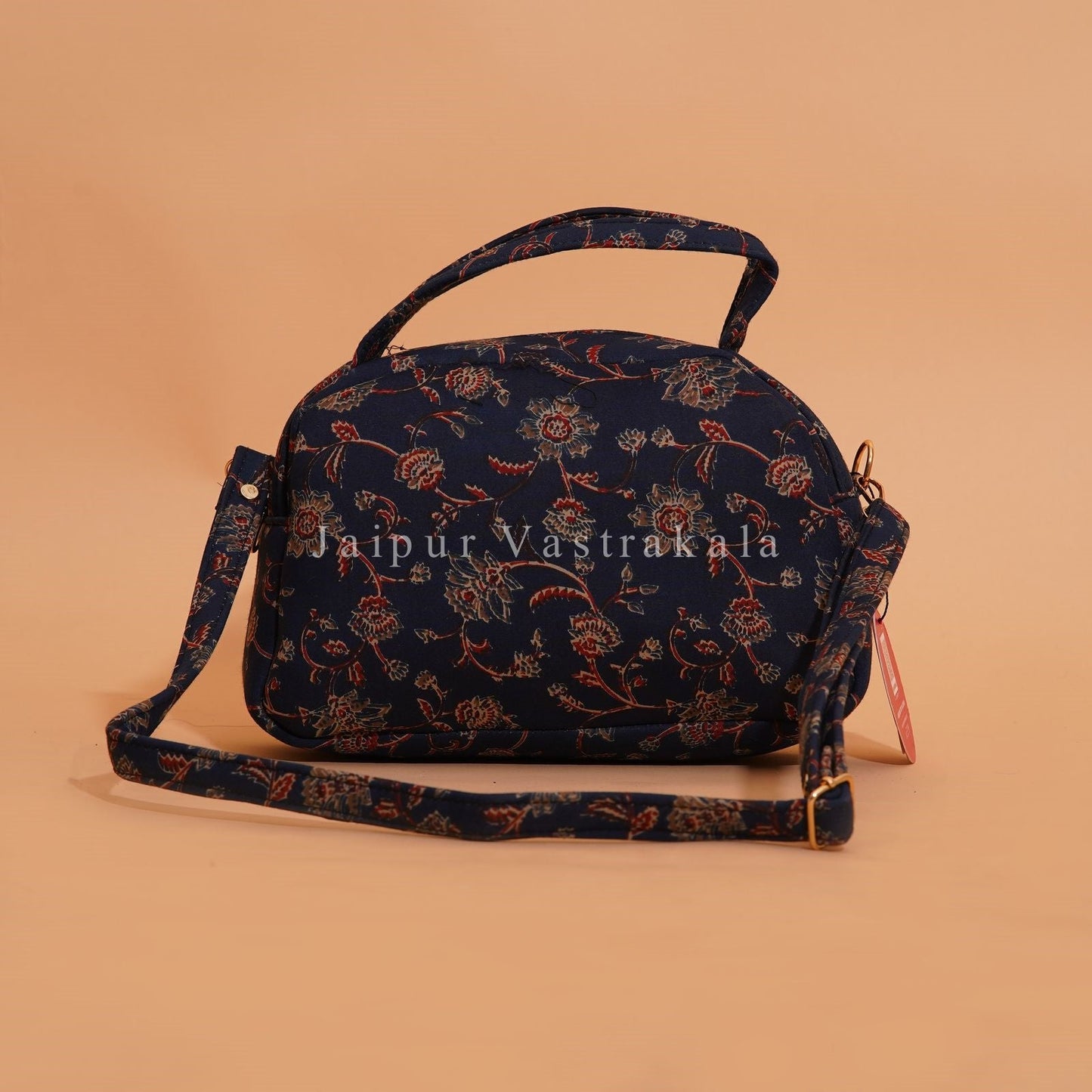 Blue Kalamkari Cotton Belt Sling Bag
