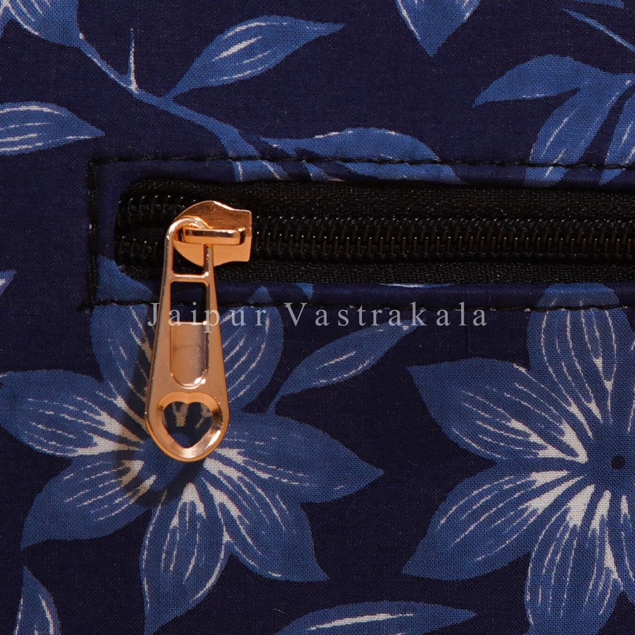 Blue Blossom Cotton Belt Sling Bag