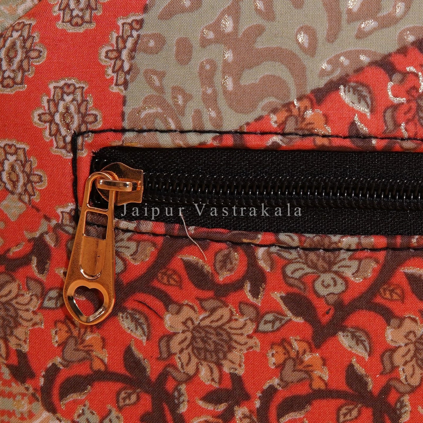 Orange Patchwork Cotton Belt Sling Bag
