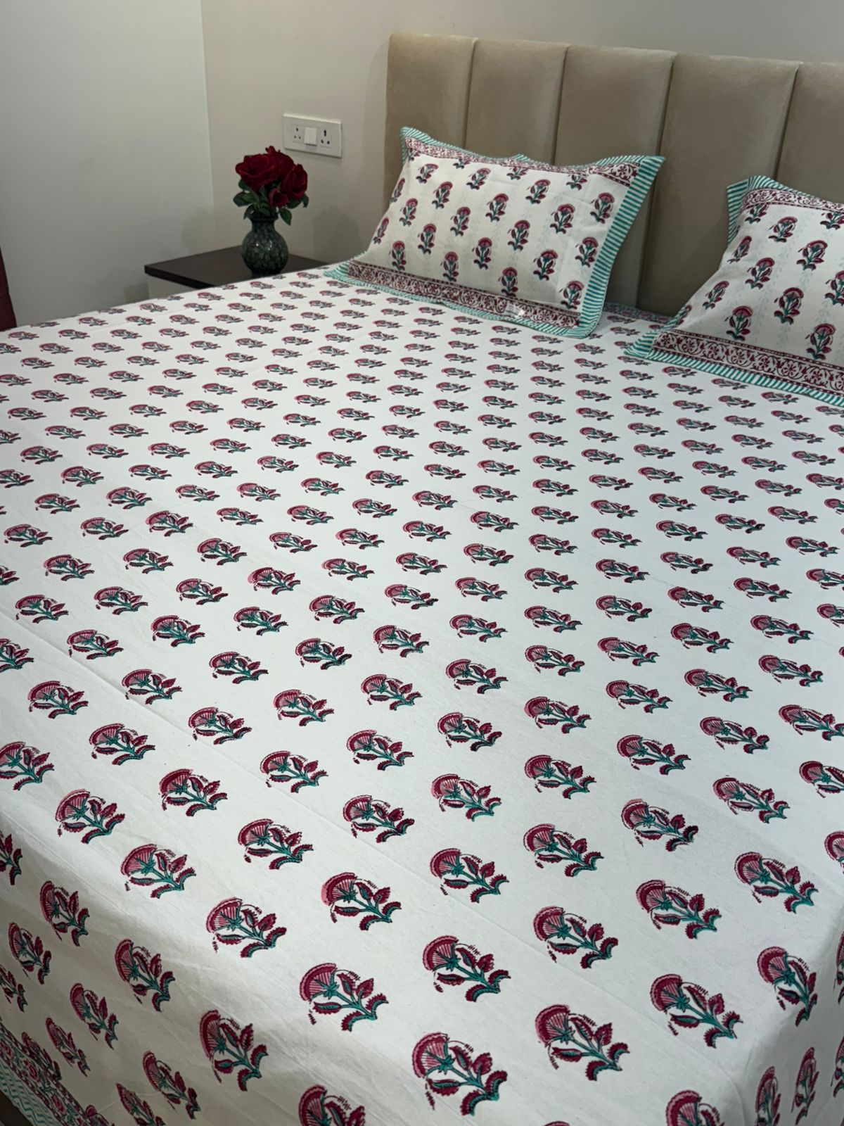hand block printed bedsheet