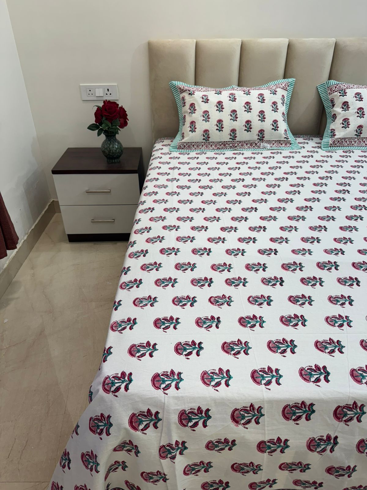 hand block printed bedsheet