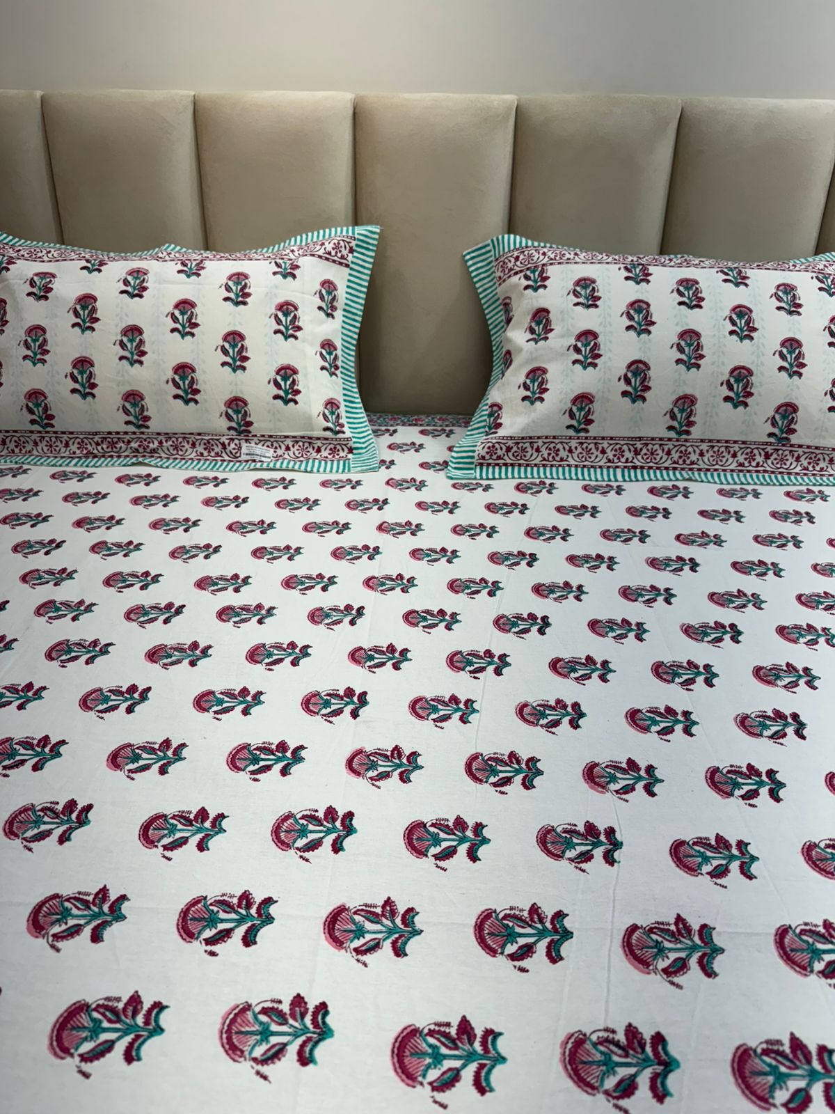 hand block printed bedsheet