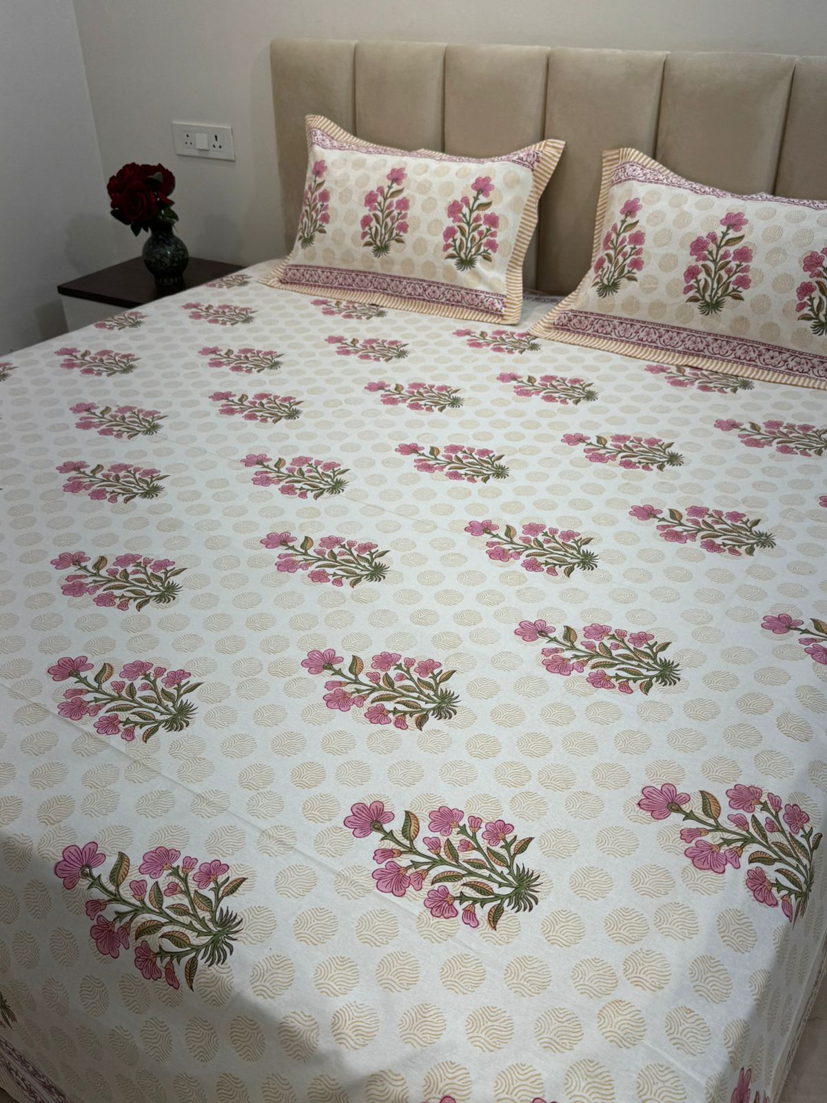 hand block printed bedsheet
