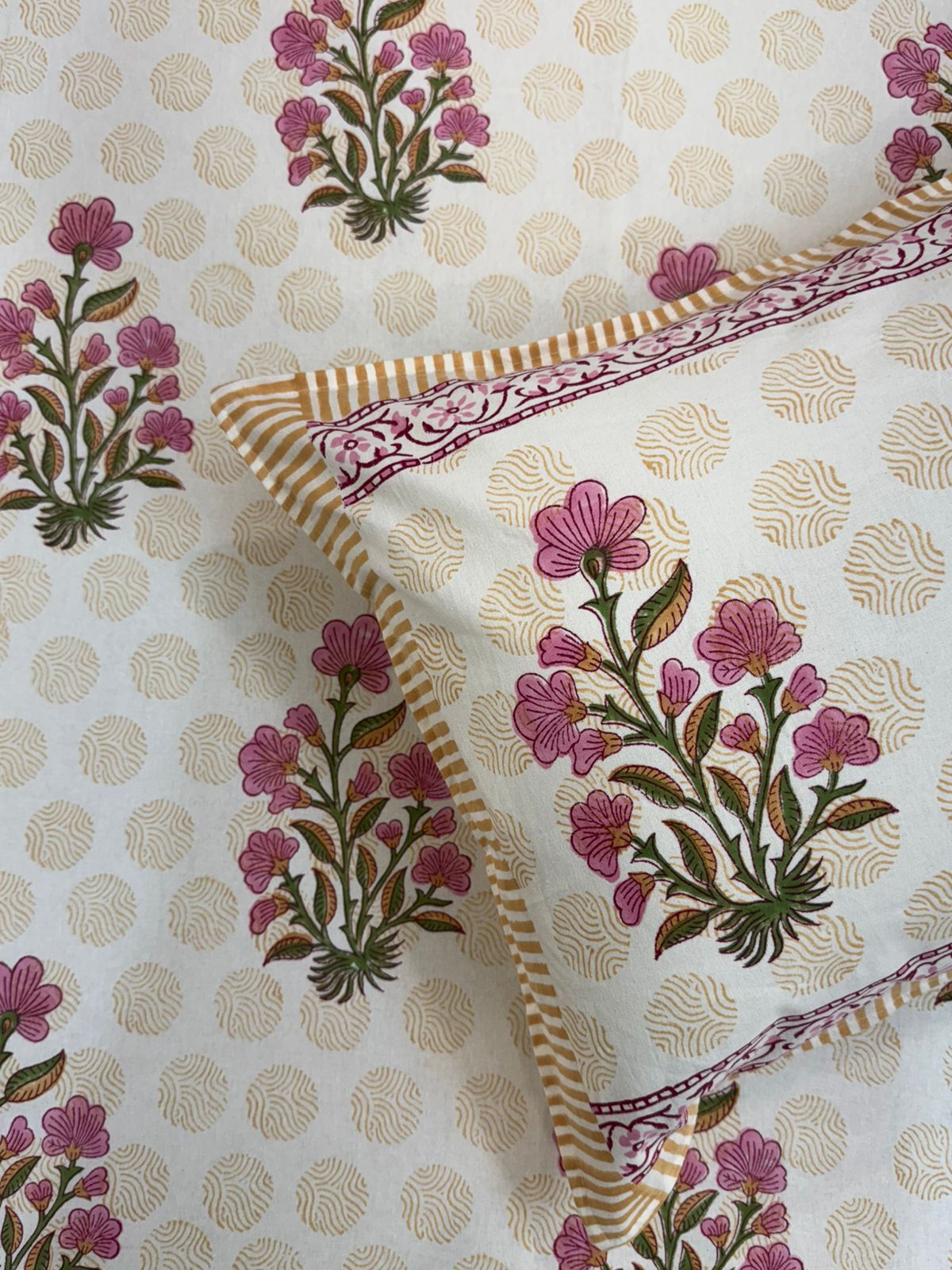 hand block printed bedsheet