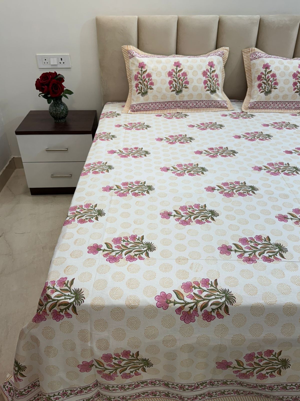 hand block printed bedsheet