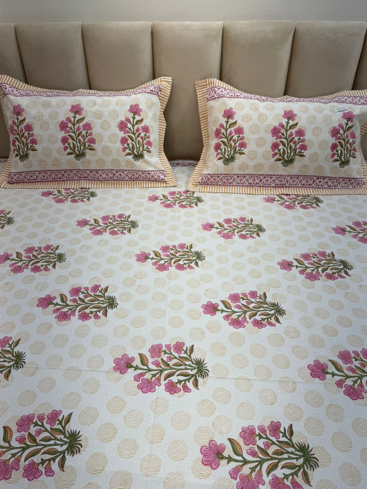 hand block printed bedsheet