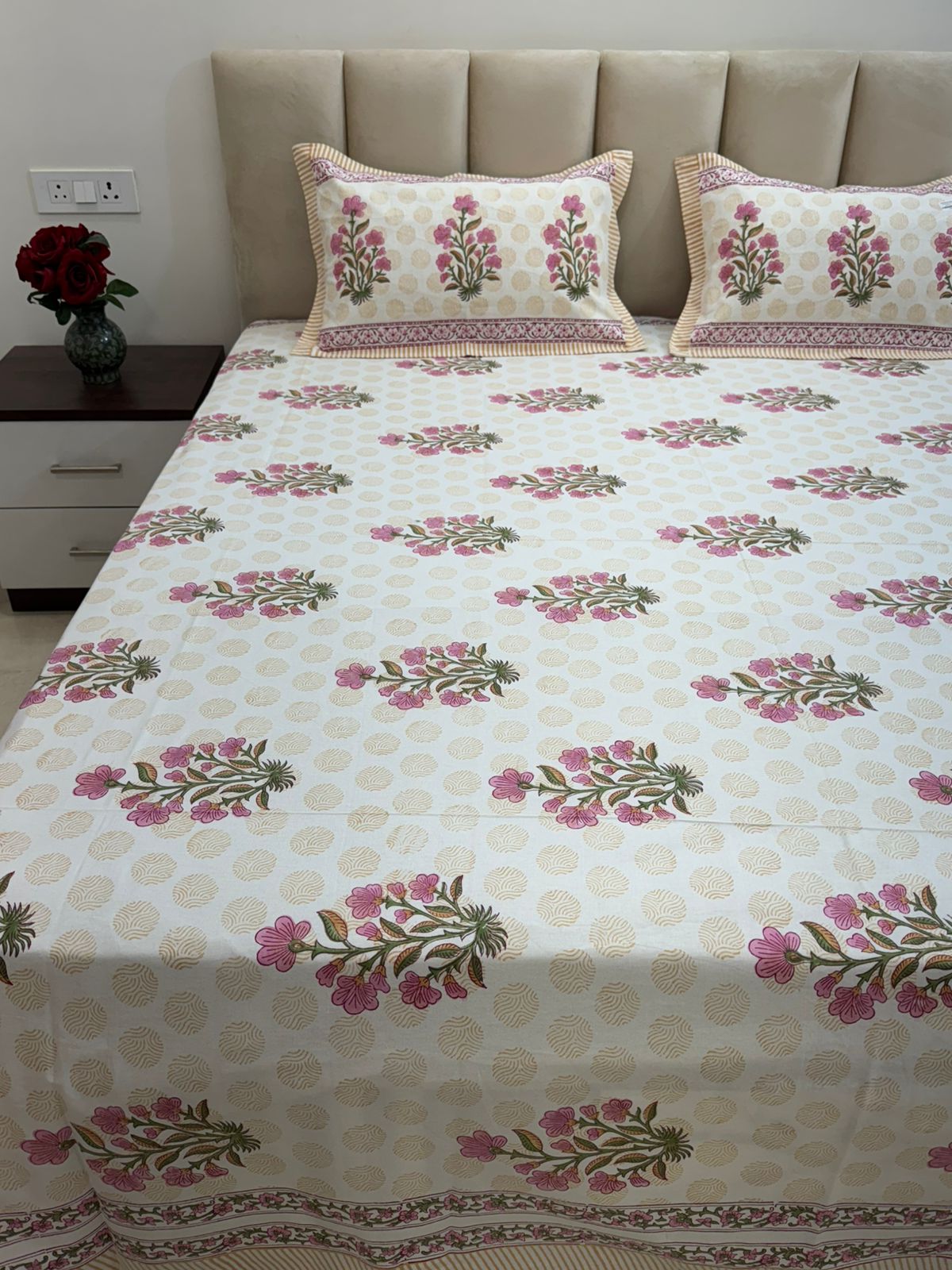 hand block printed bedsheet