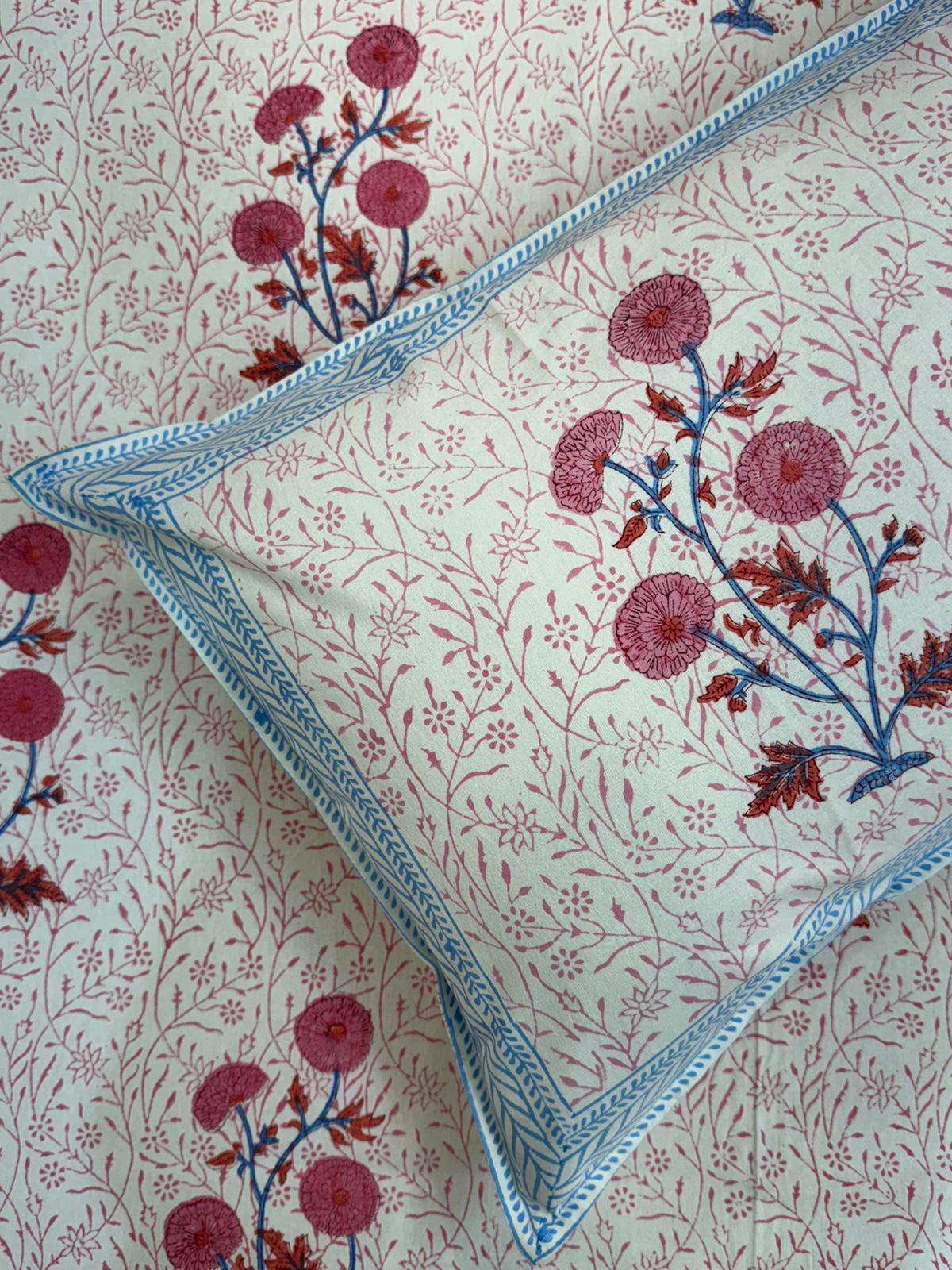 hand block printed bedsheet