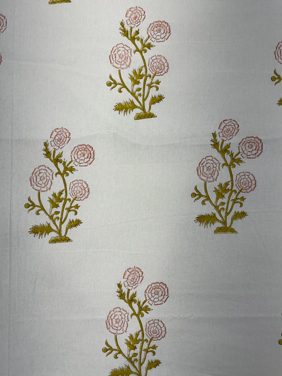 Peach Daisy Boota King Bedsheet with Pillow Covers