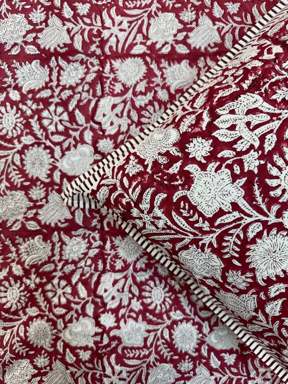 Maroon Jaal King Bedsheet with Pillow Covers