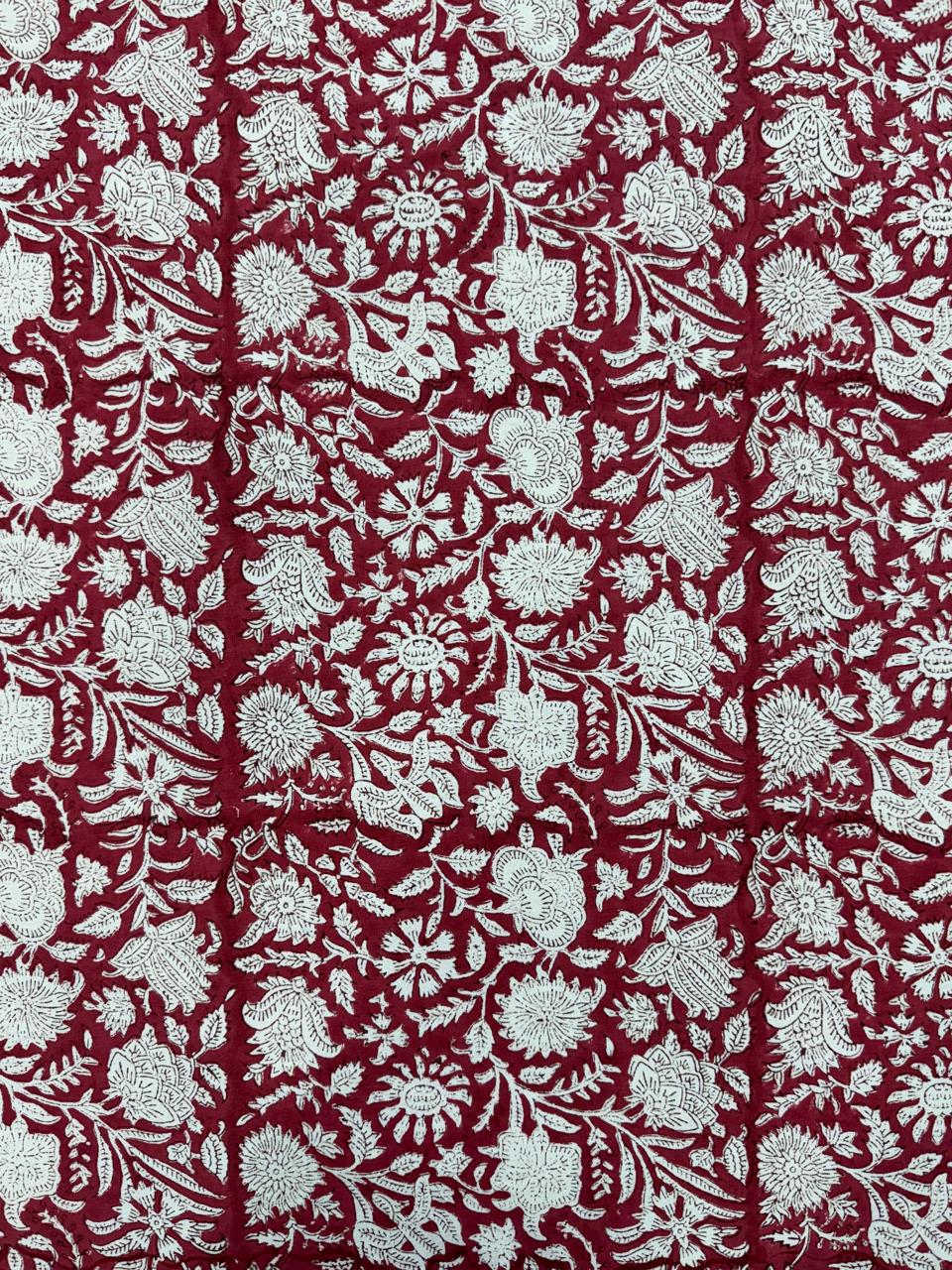 Maroon Jaal King Bedsheet with Pillow Covers