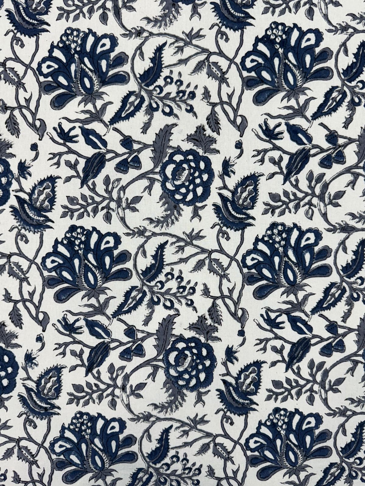 Deep Blue Flora King Bedsheet with Pillow Covers