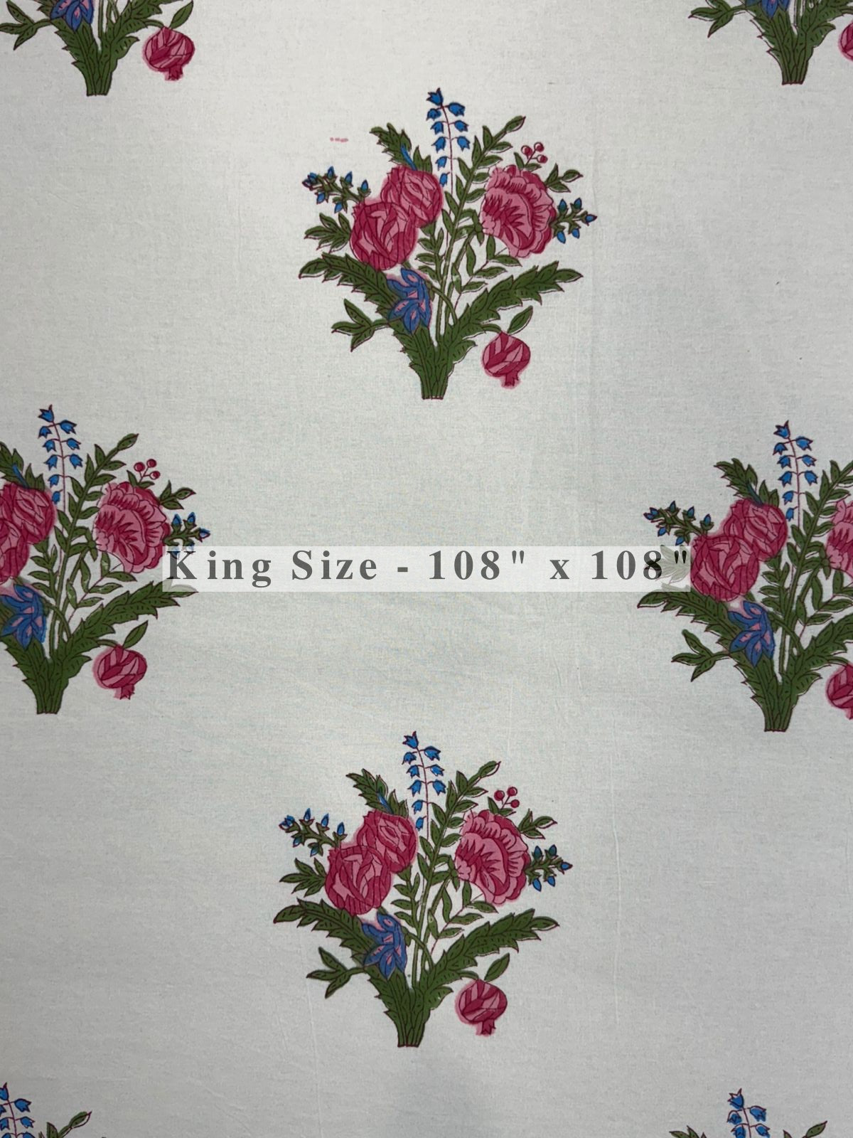 Pink Bouquet King Bedsheet with Pillow Covers