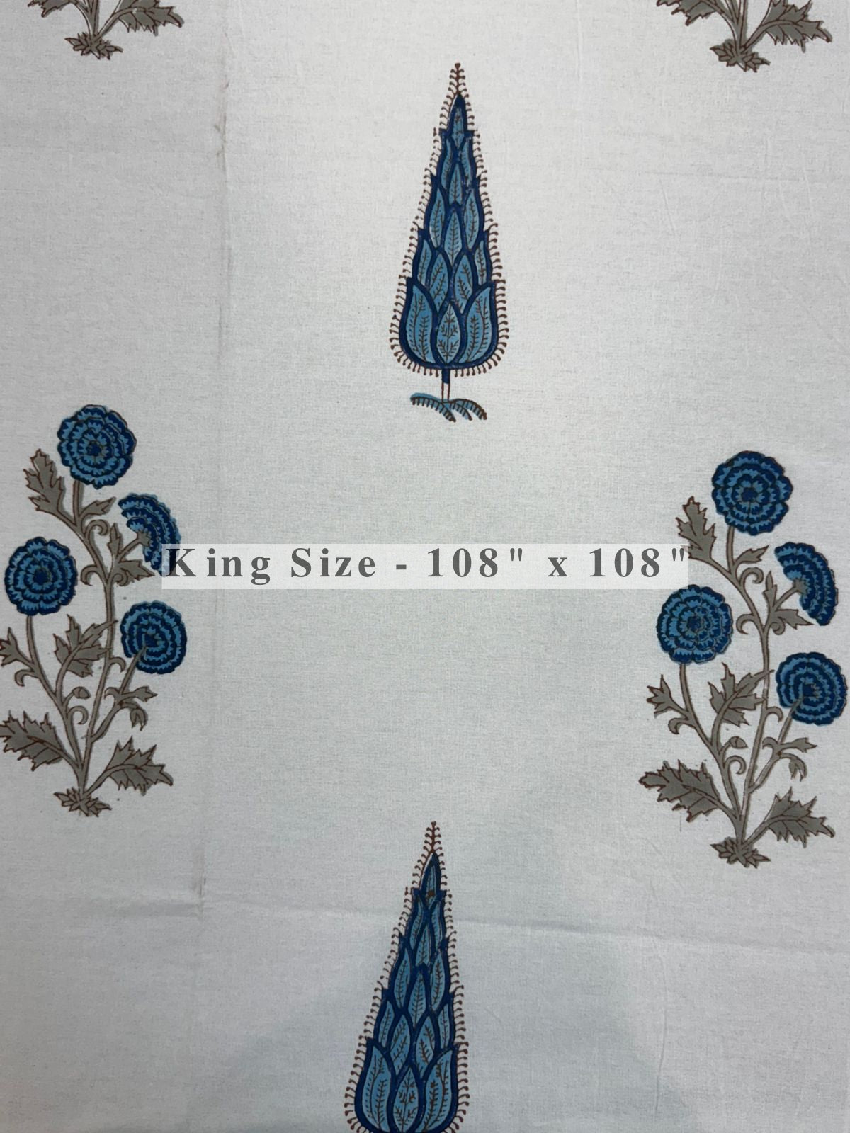 Blue Serenity King Bedsheet with Pillow Covers