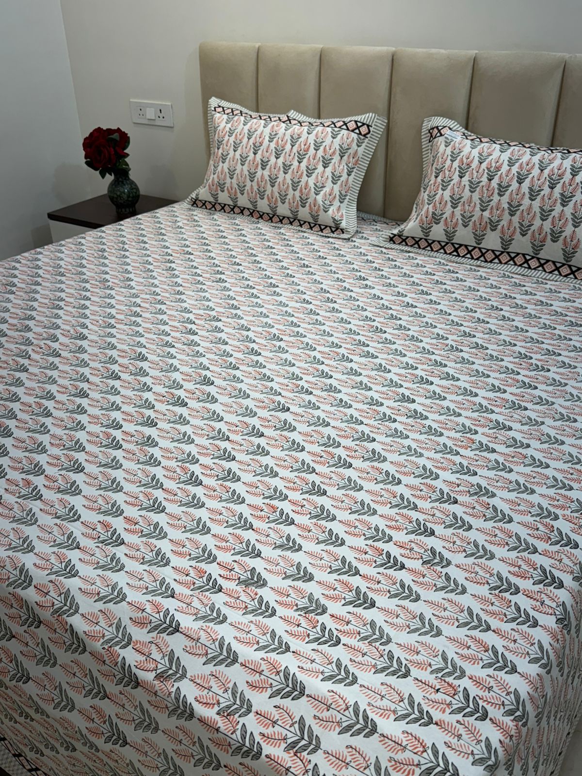 hand block printed bedsheet