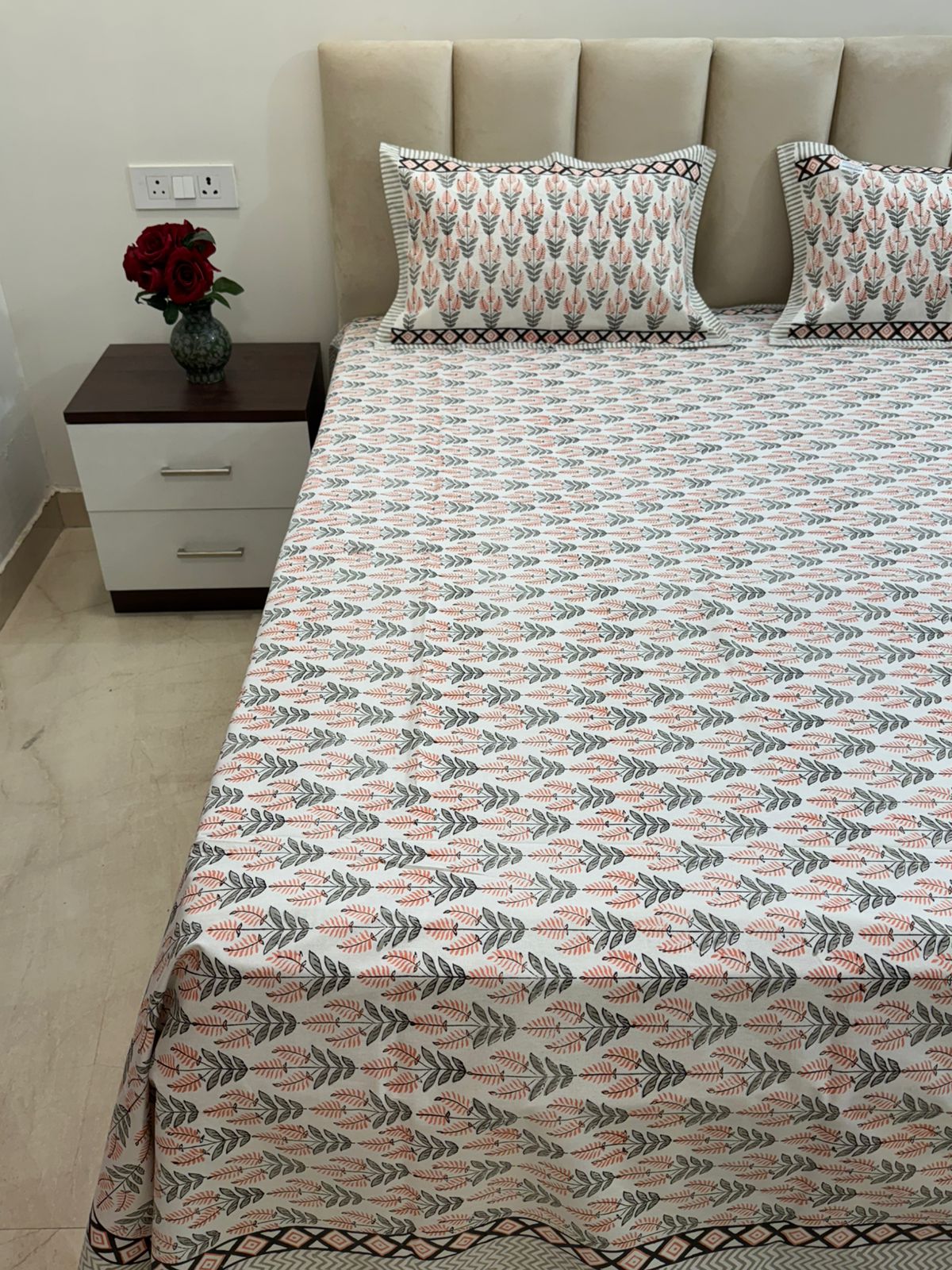 hand block printed bedsheet