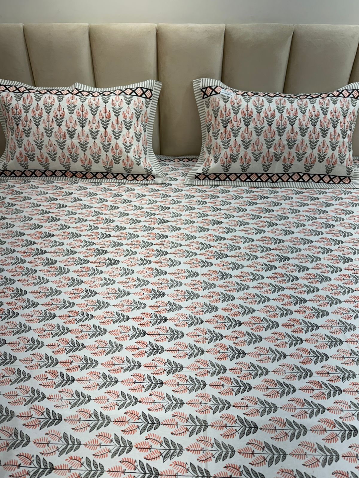 hand block printed bedsheet