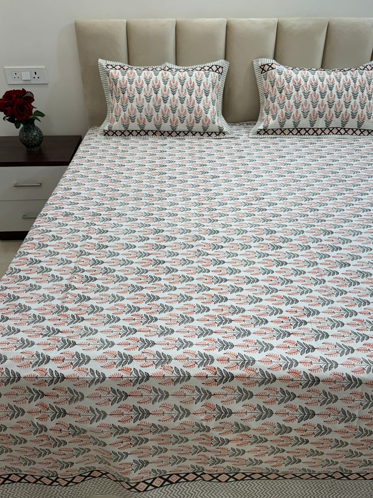 hand block printed bedsheet