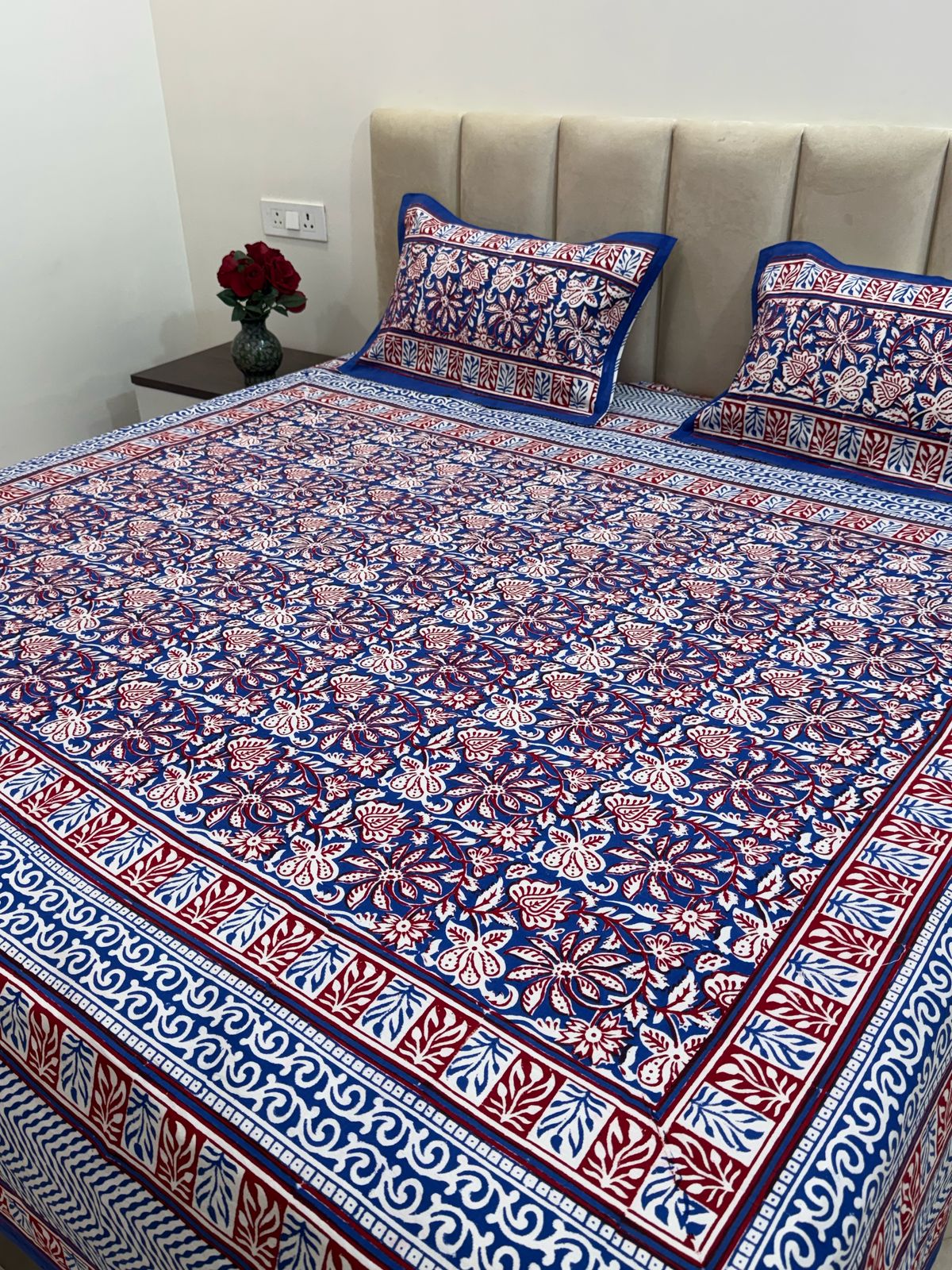 hand block printed bedsheet