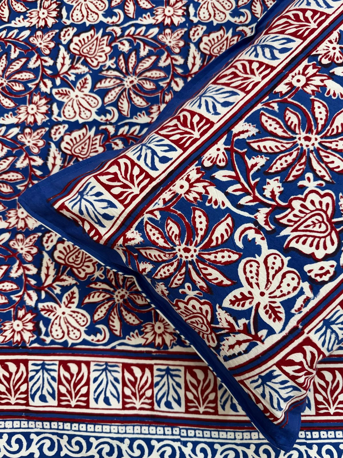 hand block printed bedsheet