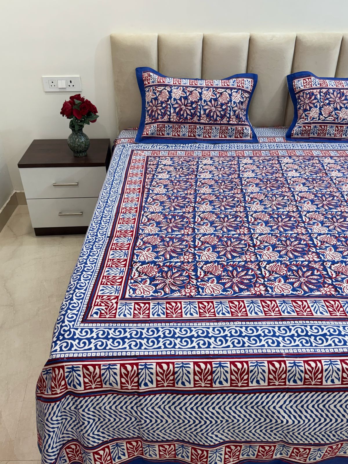 hand block printed bedsheet