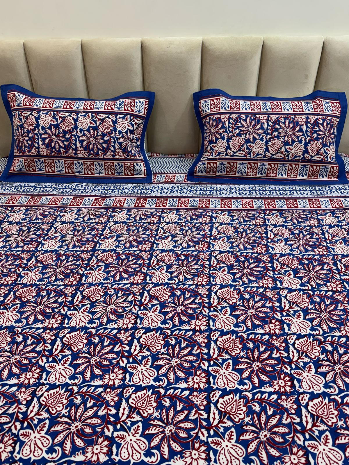hand block printed bedsheet