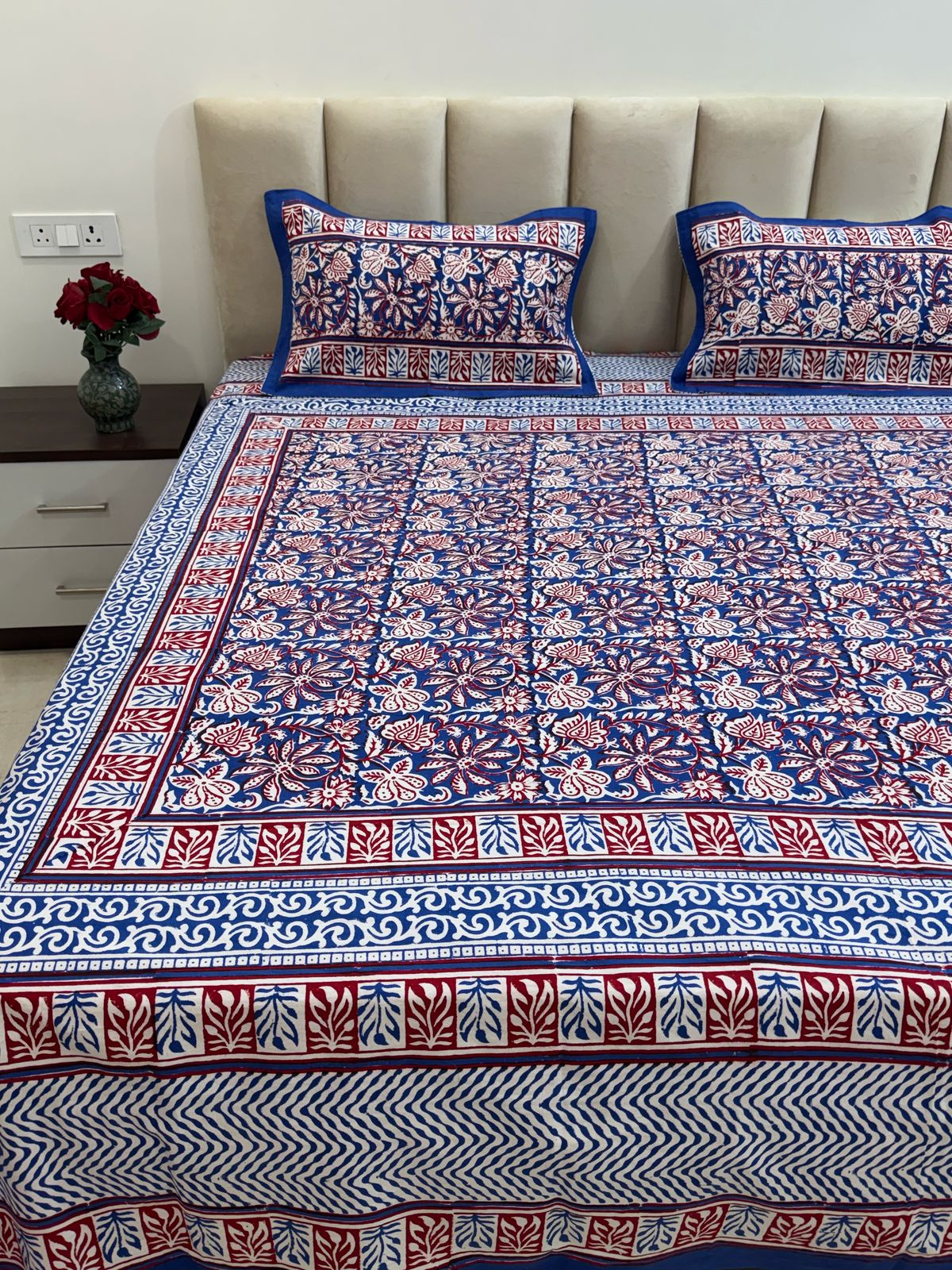 hand block printed bedsheet