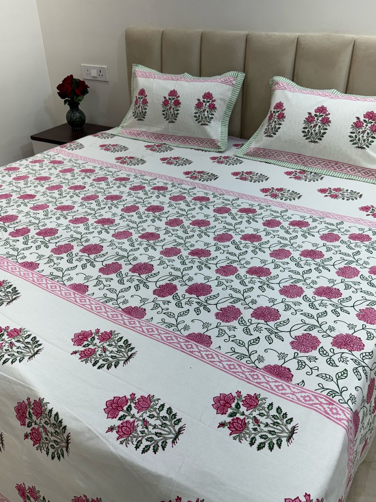 hand block printed bedsheet