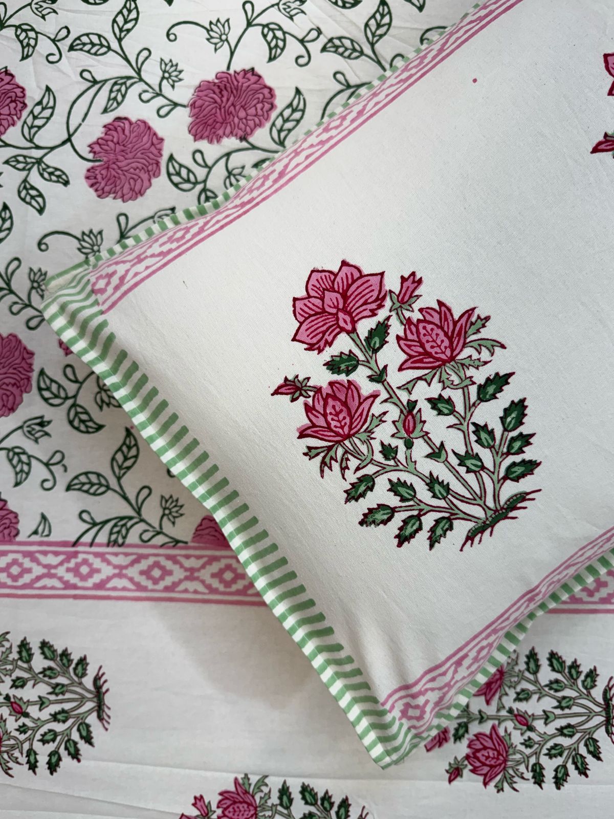 hand block printed bedsheet