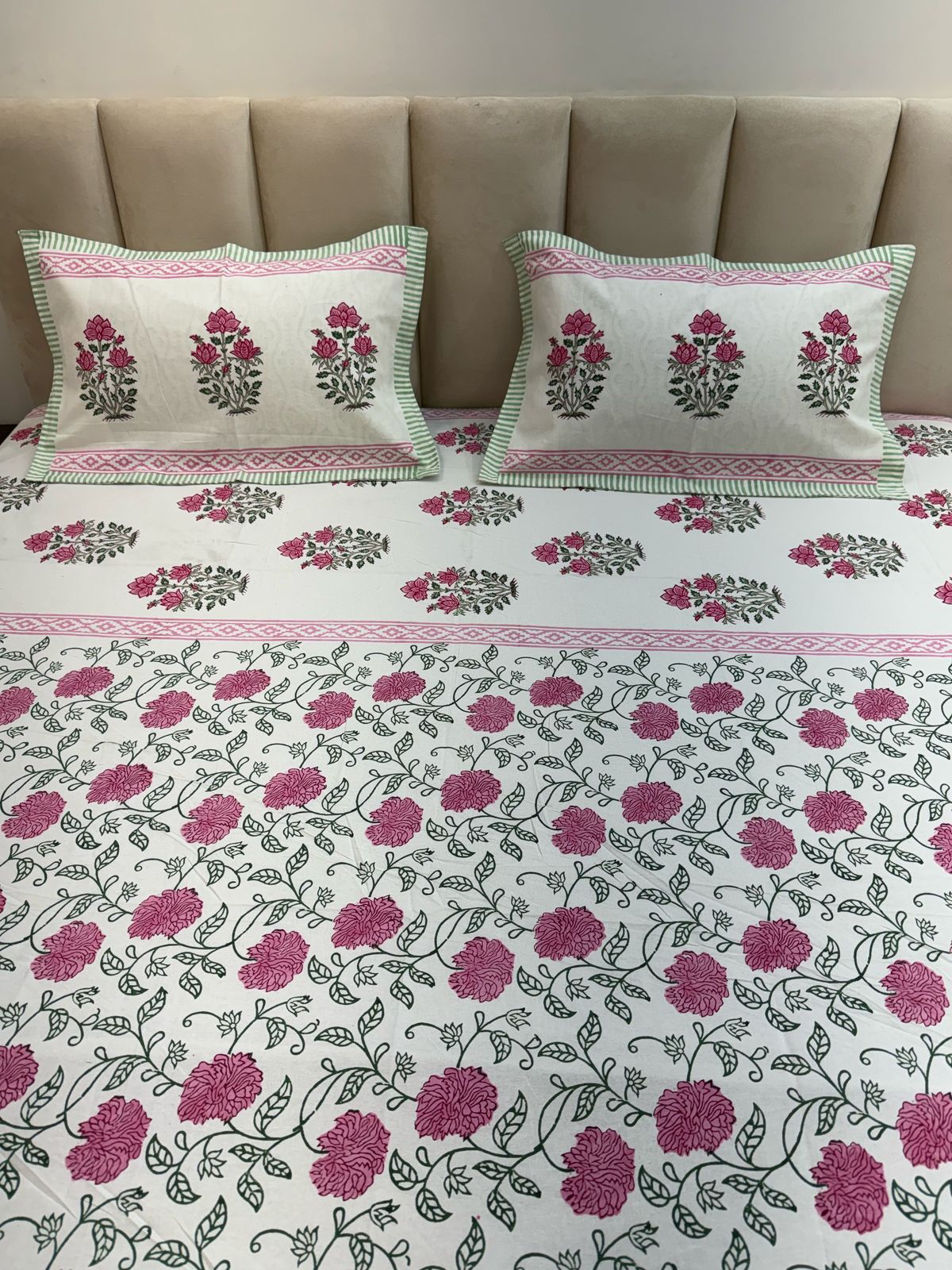 hand block printed bedsheet