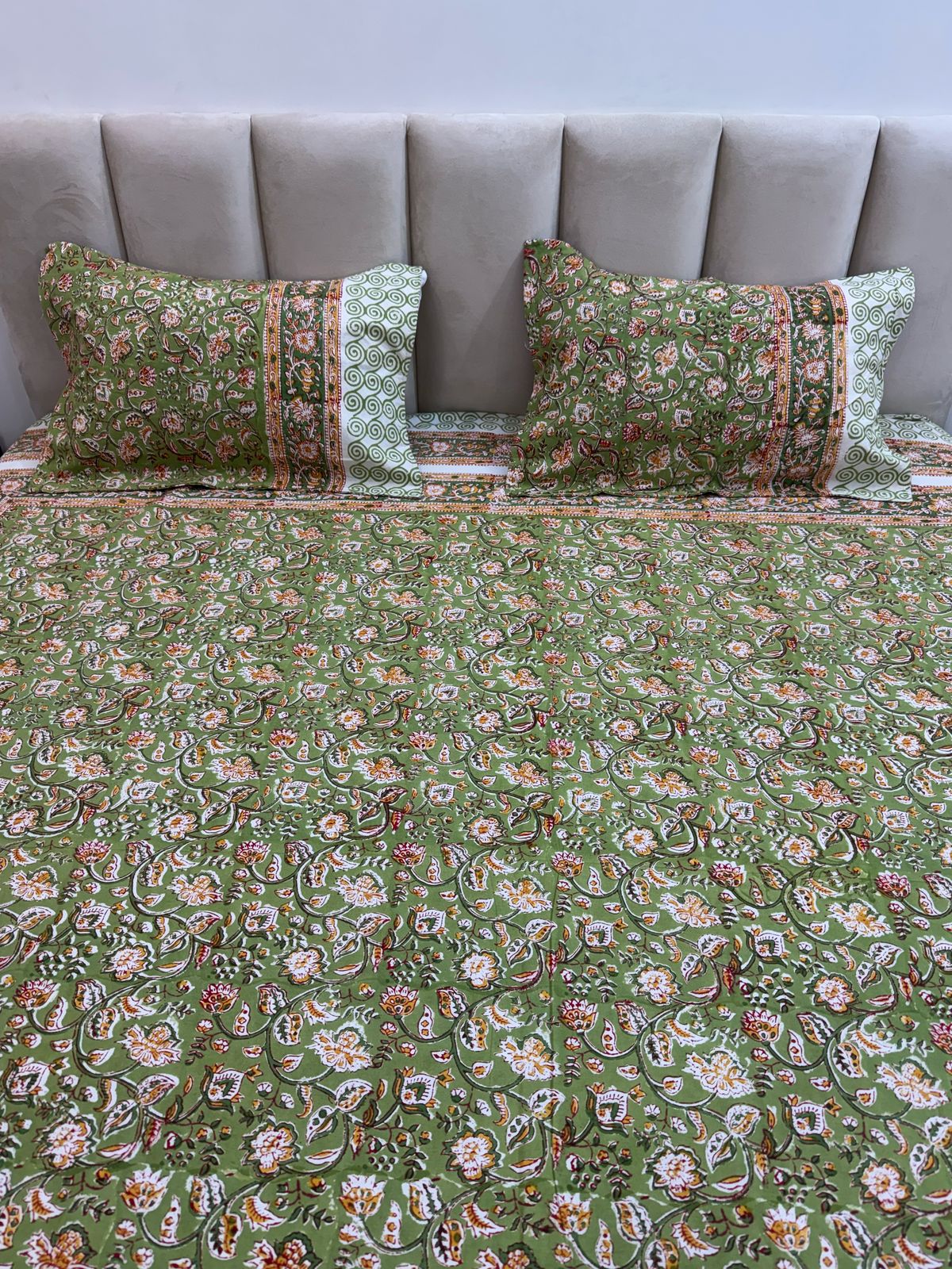 hand block printed bedsheet