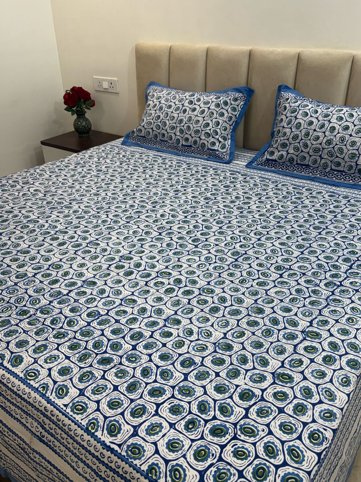 hand block printed bedsheet