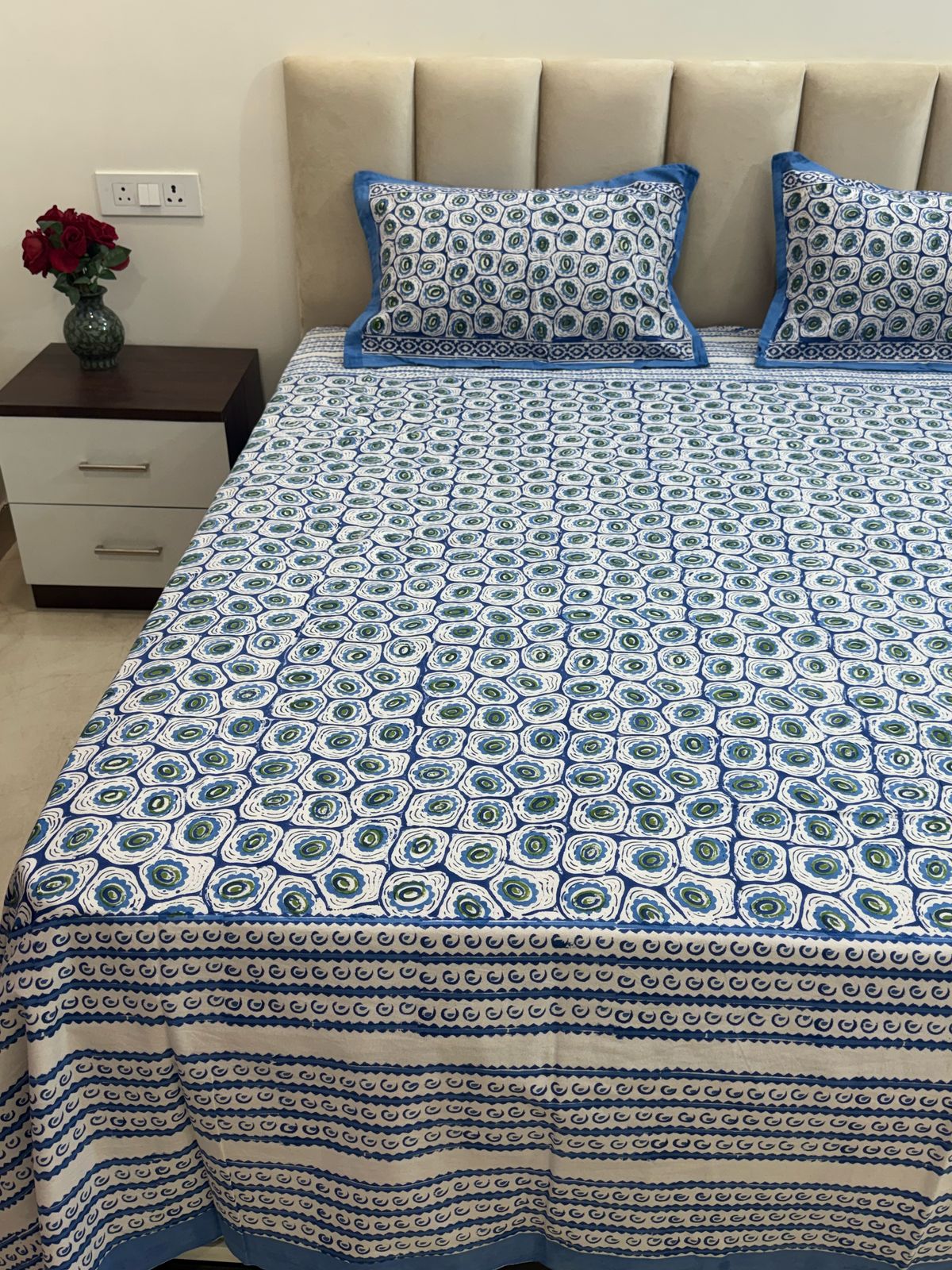 hand block printed bedsheet