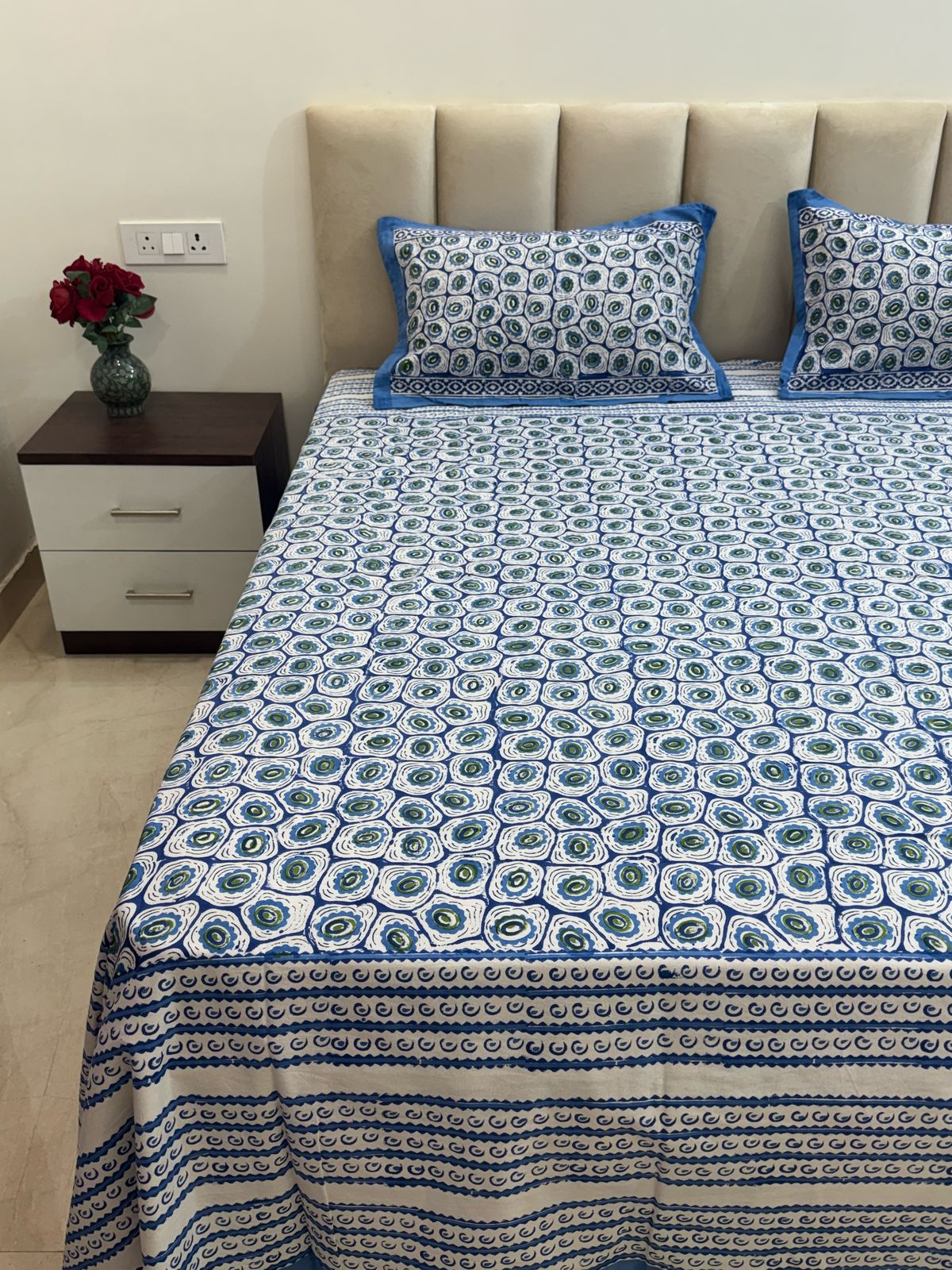 hand block printed bedsheet