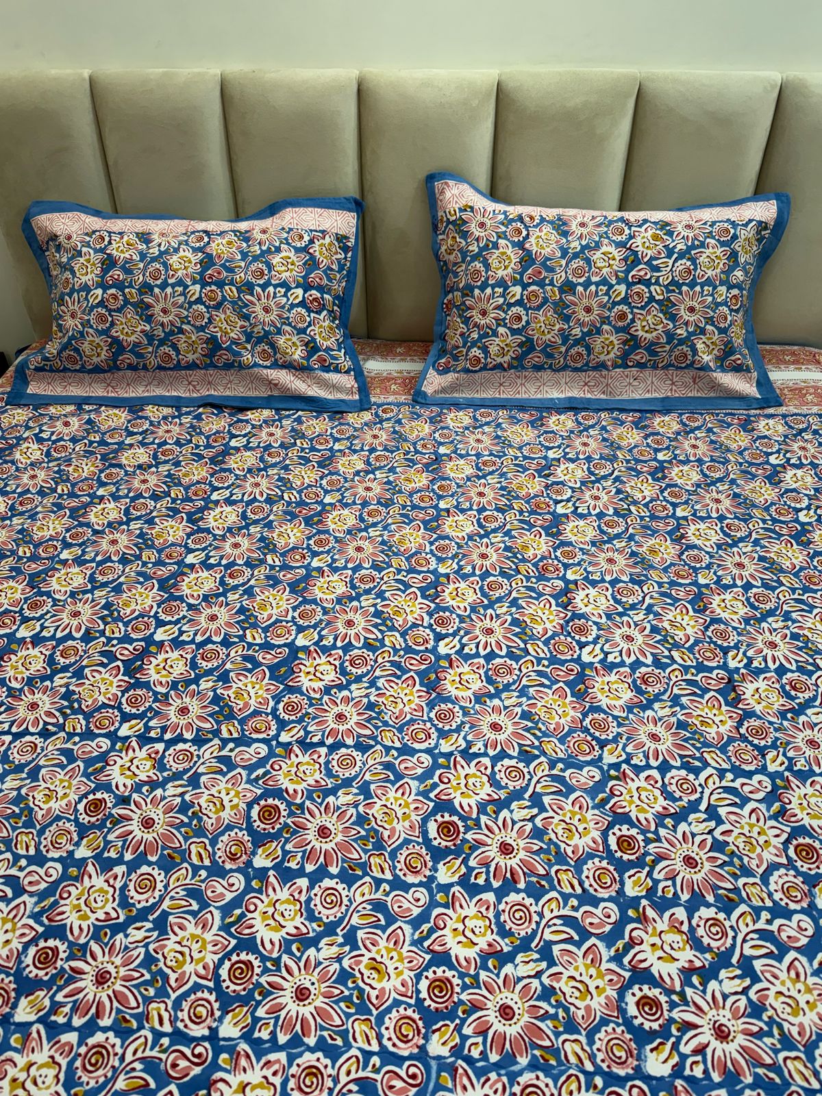 hand block printed bedsheet