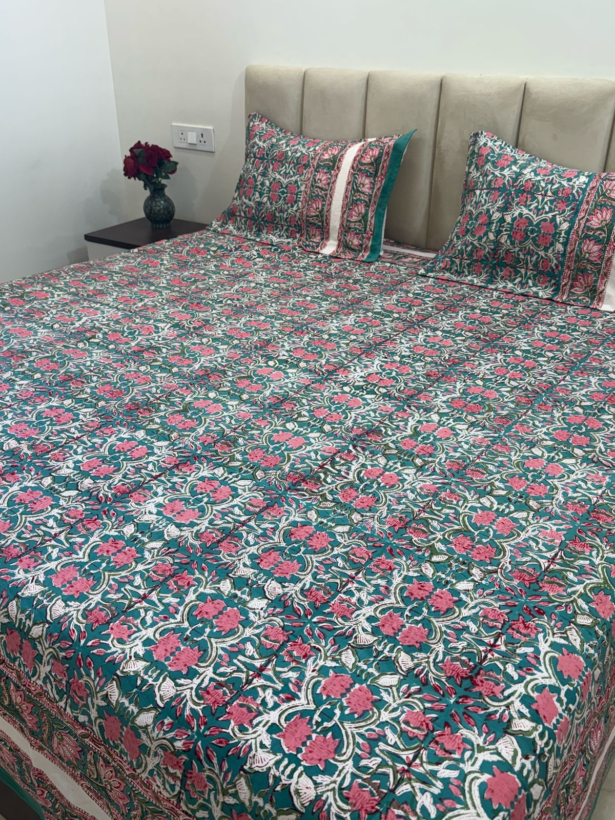 hand block printed bedsheet