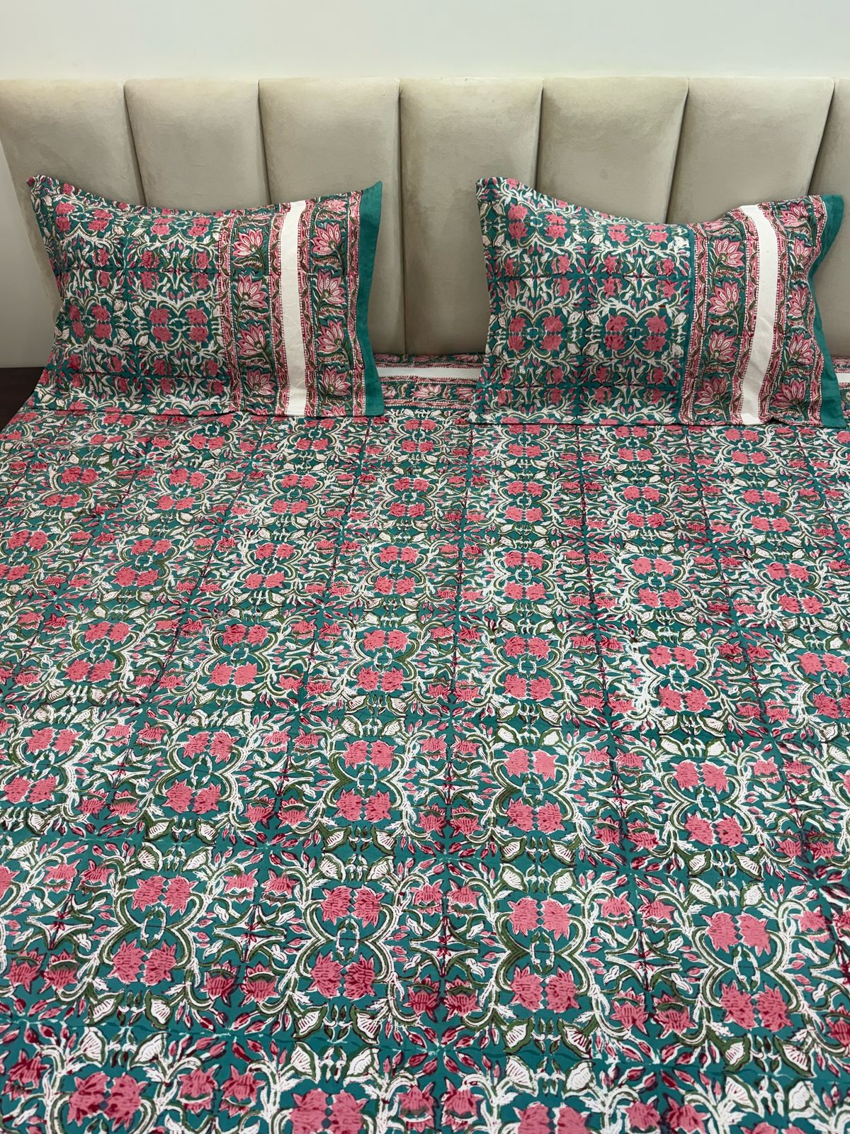 hand block printed bedsheet