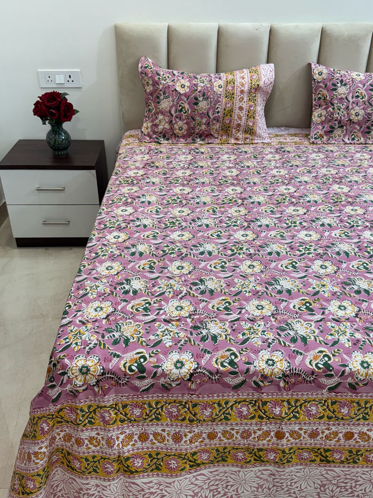 hand block printed bedsheet